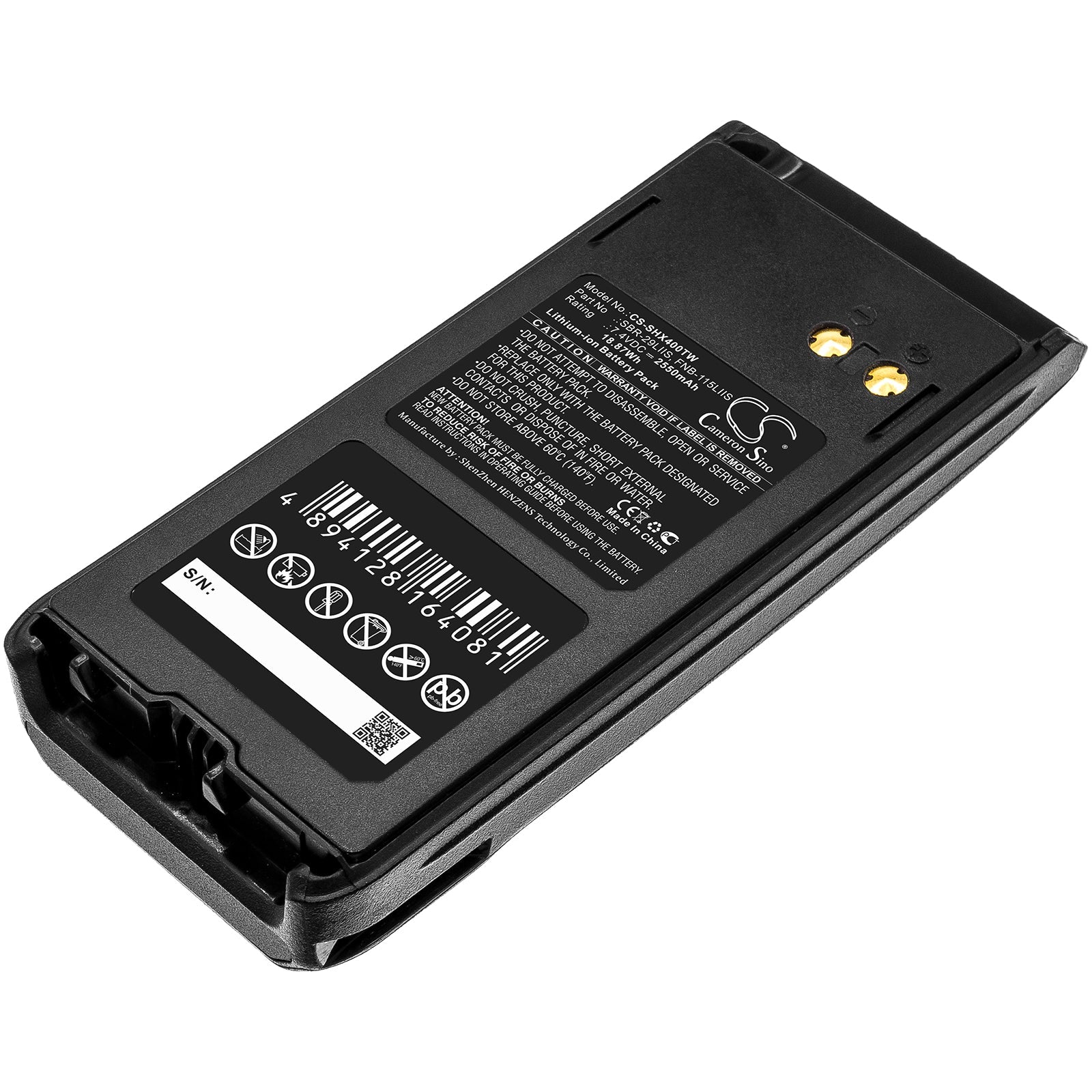 Li-ion Battery fits Standard Horizon, Hx400is 7.4V, 2550mAh Two-Way Radio Cameron Sino Technology Limited