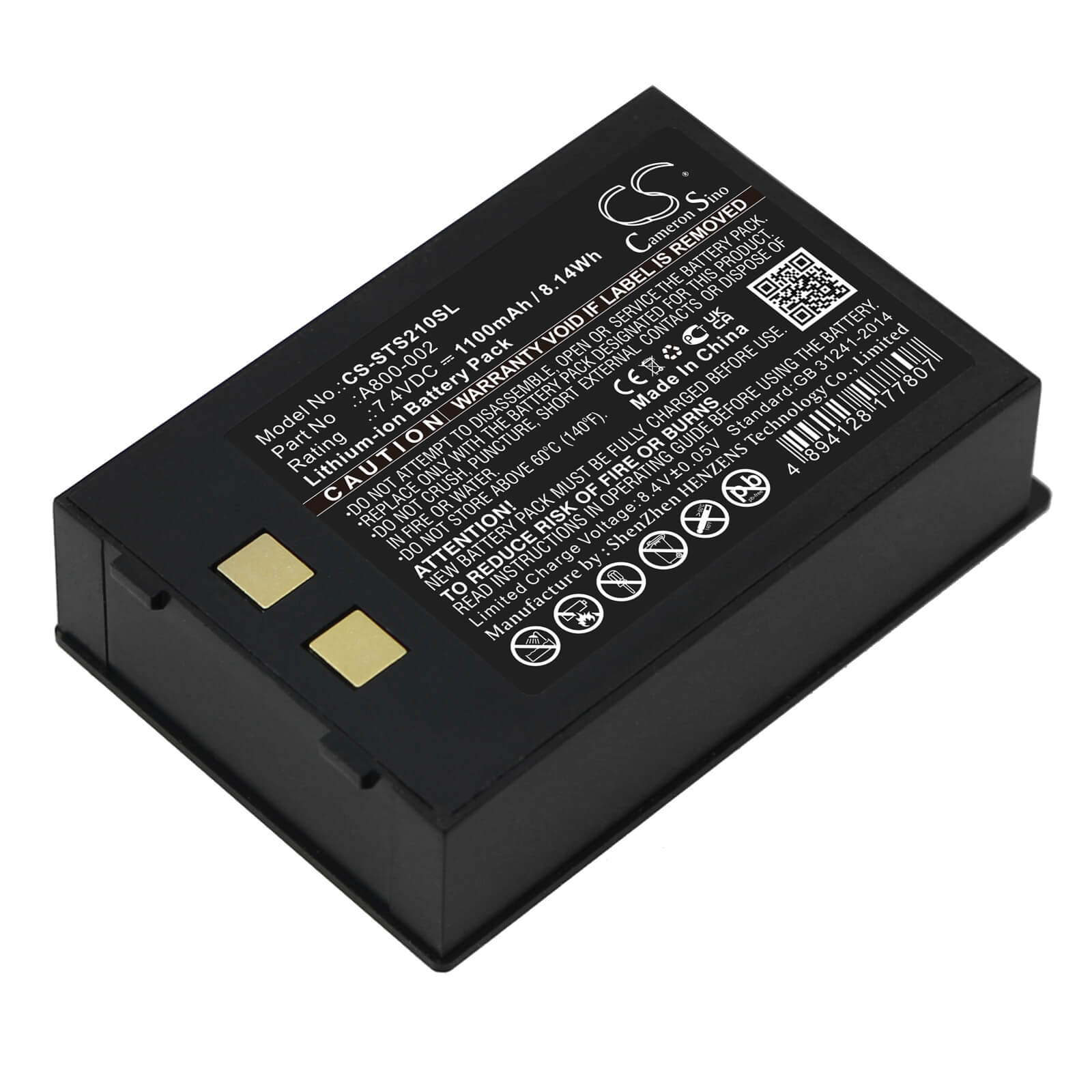 Li-ion Battery fits Star, Sm-s210i 7.4V, 1100mAh / 8.14Wh Portable Printer Cameron Sino Technology Limited