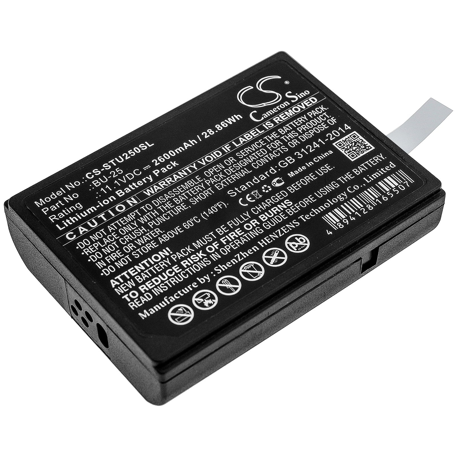 Li-ion Battery fits Sumitomo, Fusion Splicers Bu25, Type-25, Type-25e 11.1V, 2600mAh Equipment & Survey & Test Cameron Sino Technology Limited