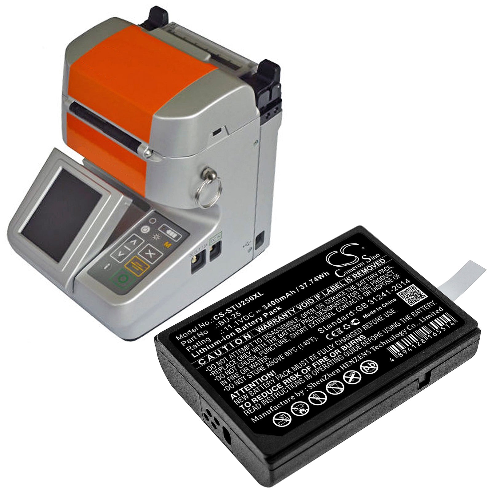 Li-ion Battery fits Sumitomo, Fusion Splicers Bu25, Type-25, Type-25e 11.1V, 3400mAh Equipment & Survey & Test Cameron Sino Technology Limited