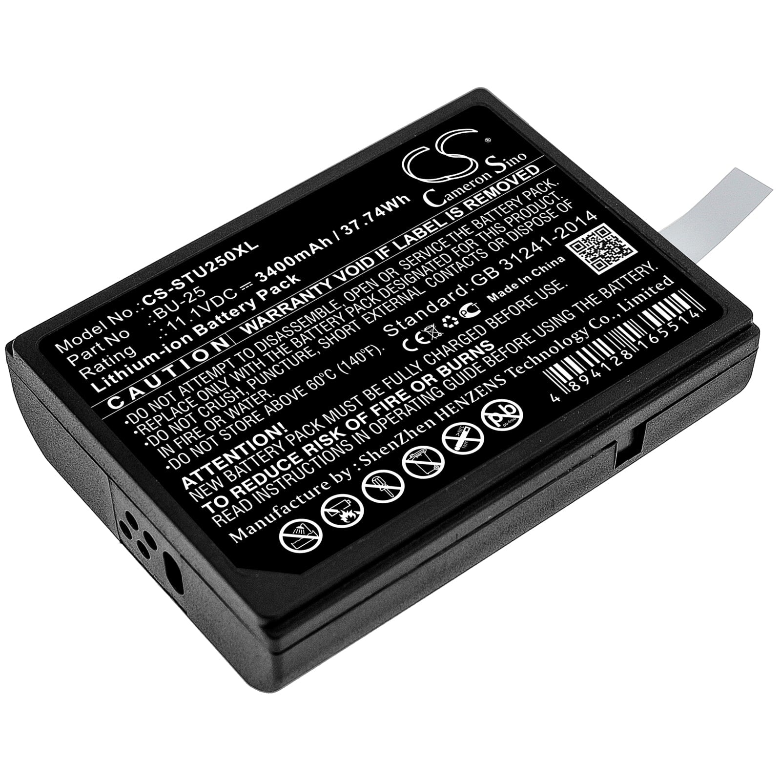 Li-ion Battery fits Sumitomo, Fusion Splicers Bu25, Type-25, Type-25e 11.1V, 3400mAh Equipment & Survey & Test Cameron Sino Technology Limited