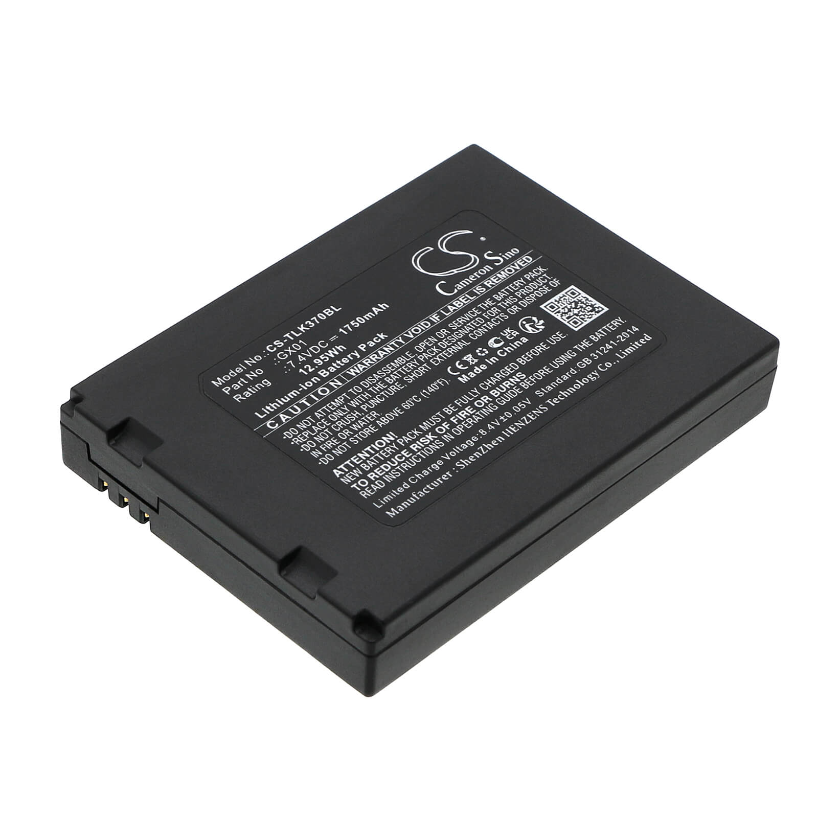 Li-ion Battery fits Tactilion, G3, G870 7.4V, 1750mAh / 12.95Wh Payment Terminal Cameron Sino Technology Limited