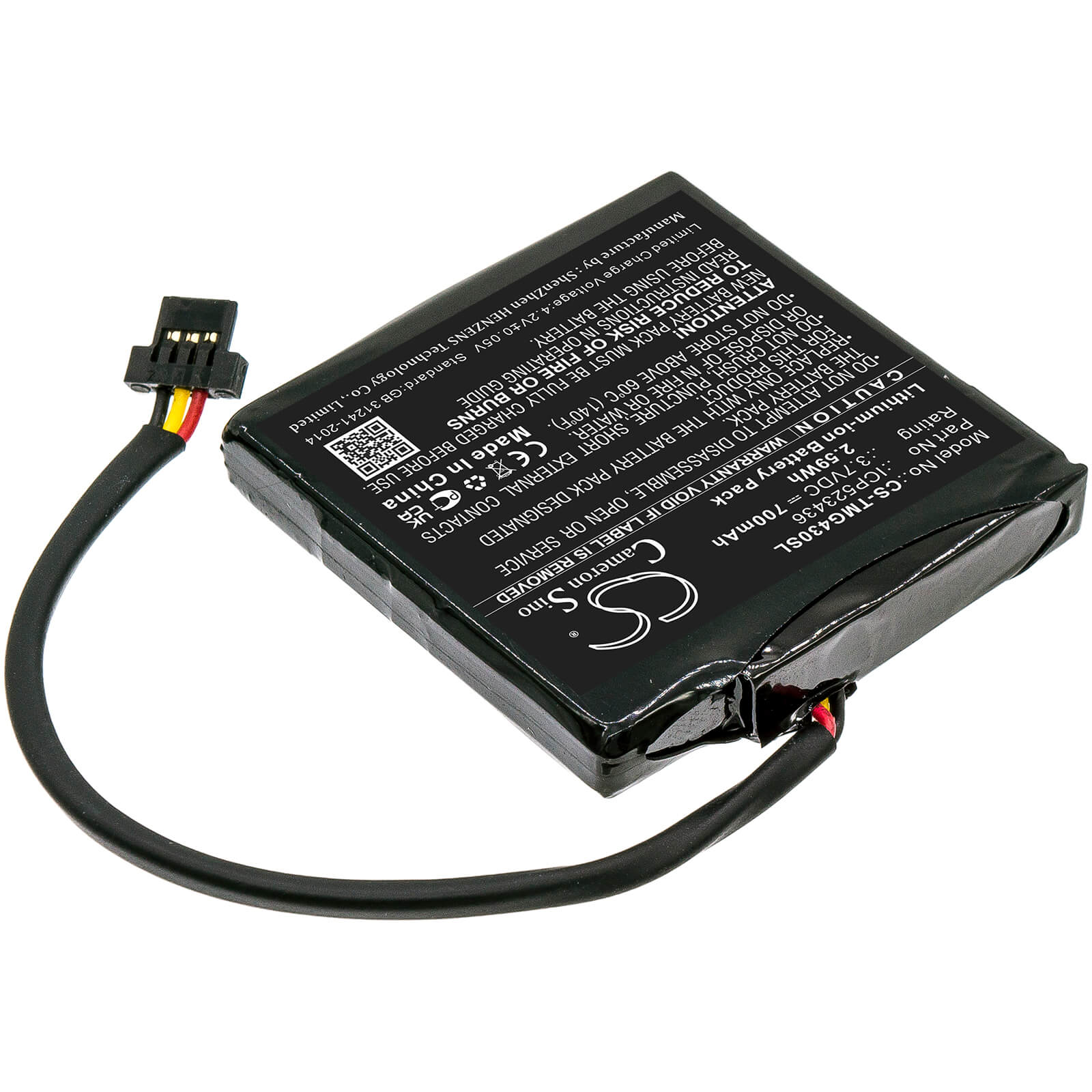 Li-ion Battery fits Tomtom, 4fb40, Go 400 4.3" Satnav 3.7V, 700mAh GPS & Navigator Cameron Sino Technology Limited