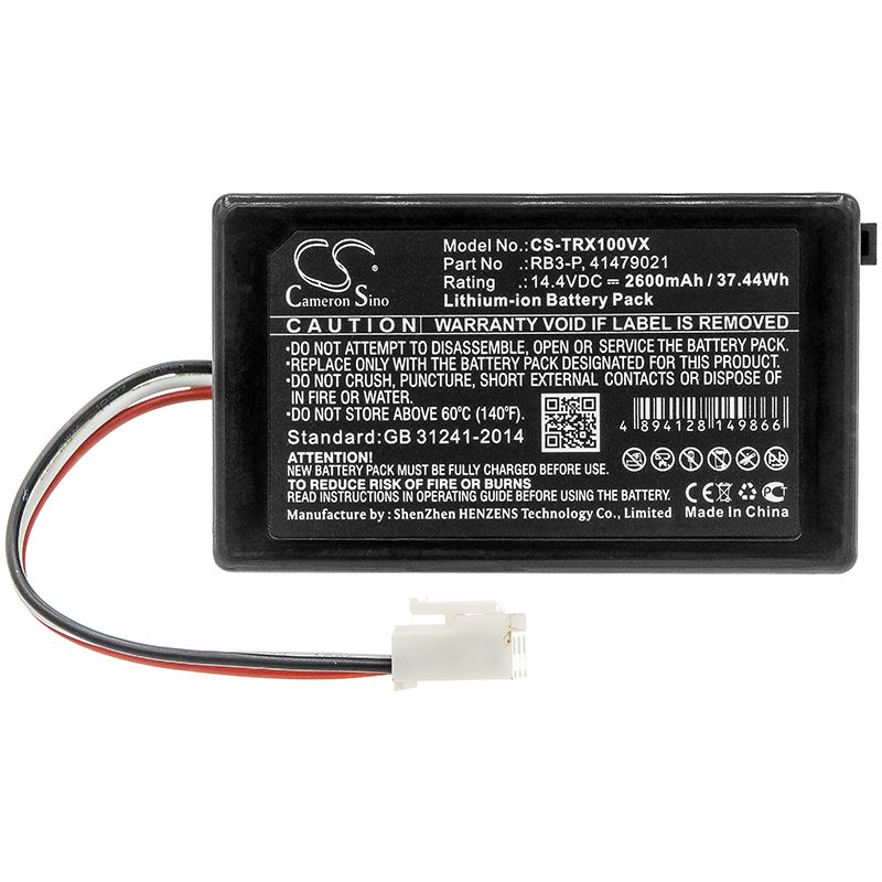 Li-ion Battery fits Toshiba, Vc-rcx1, Vc-rv1 14.4V, 2600mAh Vacuum Cameron Sino Technology Limited