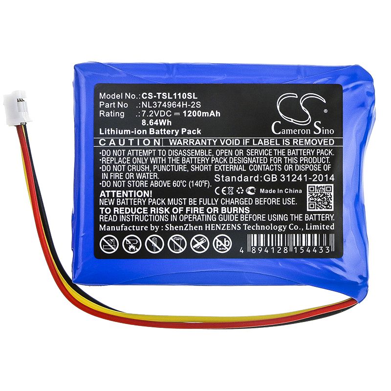 Li-ion Battery fits Tosight, Tsel-110 7.2V, 1200mAh Equipment & Survey & Test Cameron Sino Technology Limited