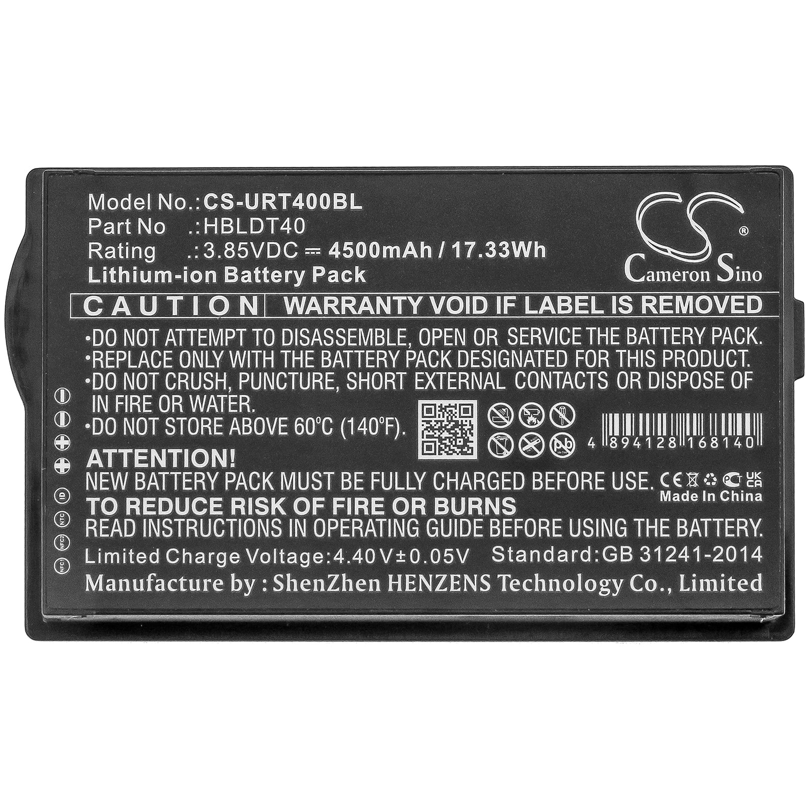 Li-ion Battery fits Urovo, Dt40 3.85V, 4500mAh Business Cameron Sino Technology Limited