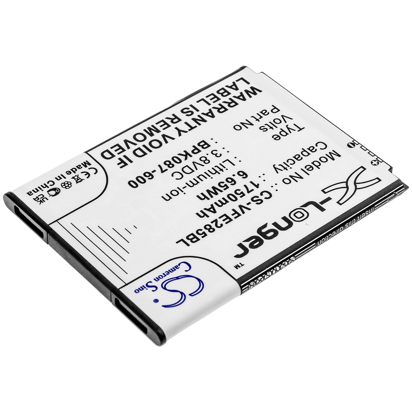 Li-ion Battery fits Verifone, E285, Ipay E285 3.8V, 1800mAh Payment Terminal Cameron Sino Technology Limited