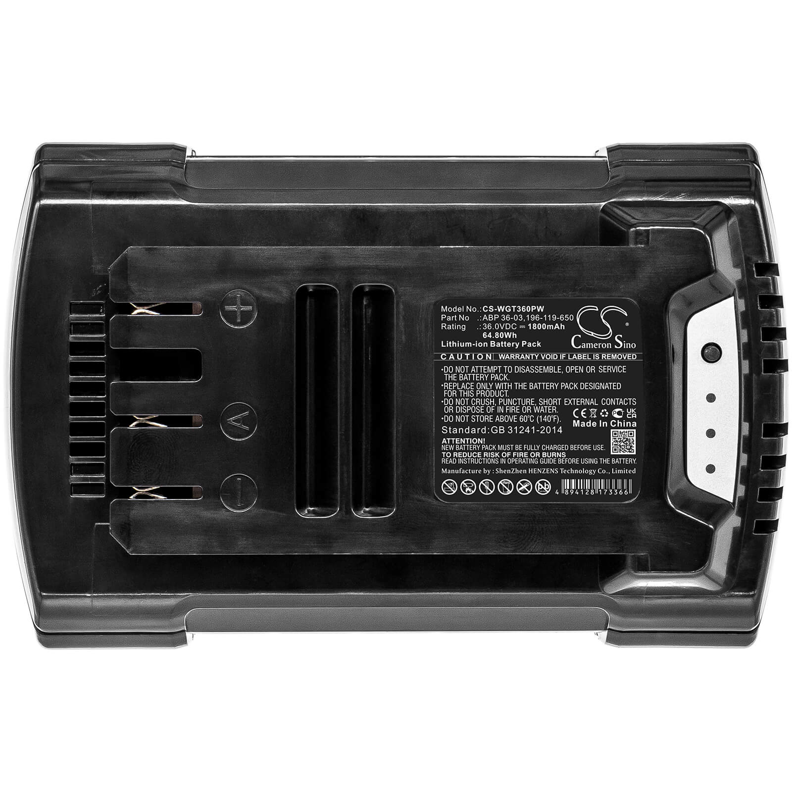 Li-ion Battery fits Wolf Garten, Csb 36, Gtb 36 36.0V, 1800mAh / 64.80Wh Gardening Tools Cameron Sino Technology Limited