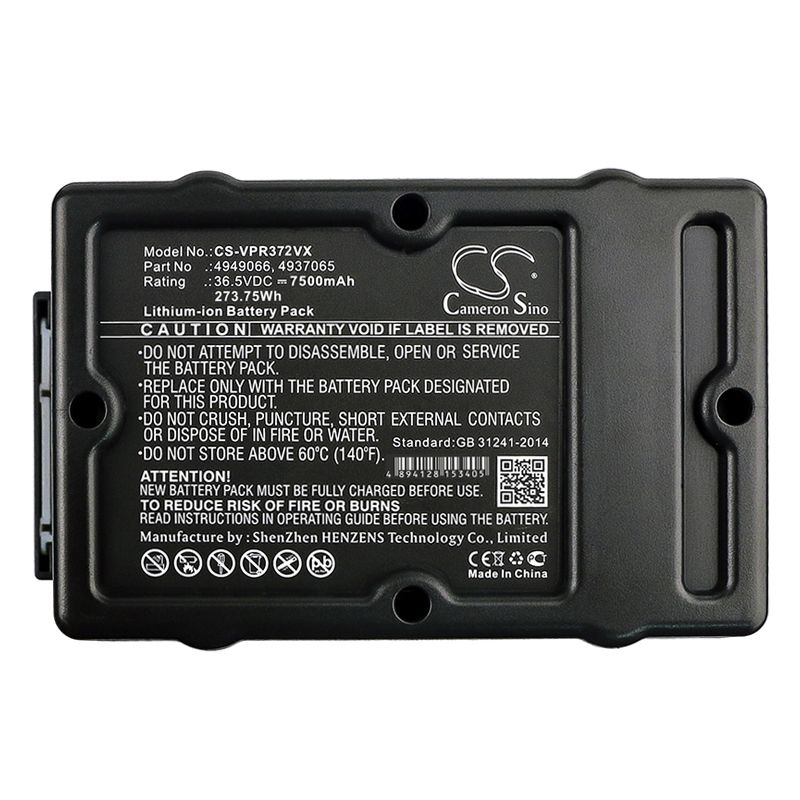Li-ion Battery fits Wolf Garten, Hybrid Power 37, Hybrid Power 40 36.5V, 7500mAh Lawn Mowers Cameron Sino Technology Limited