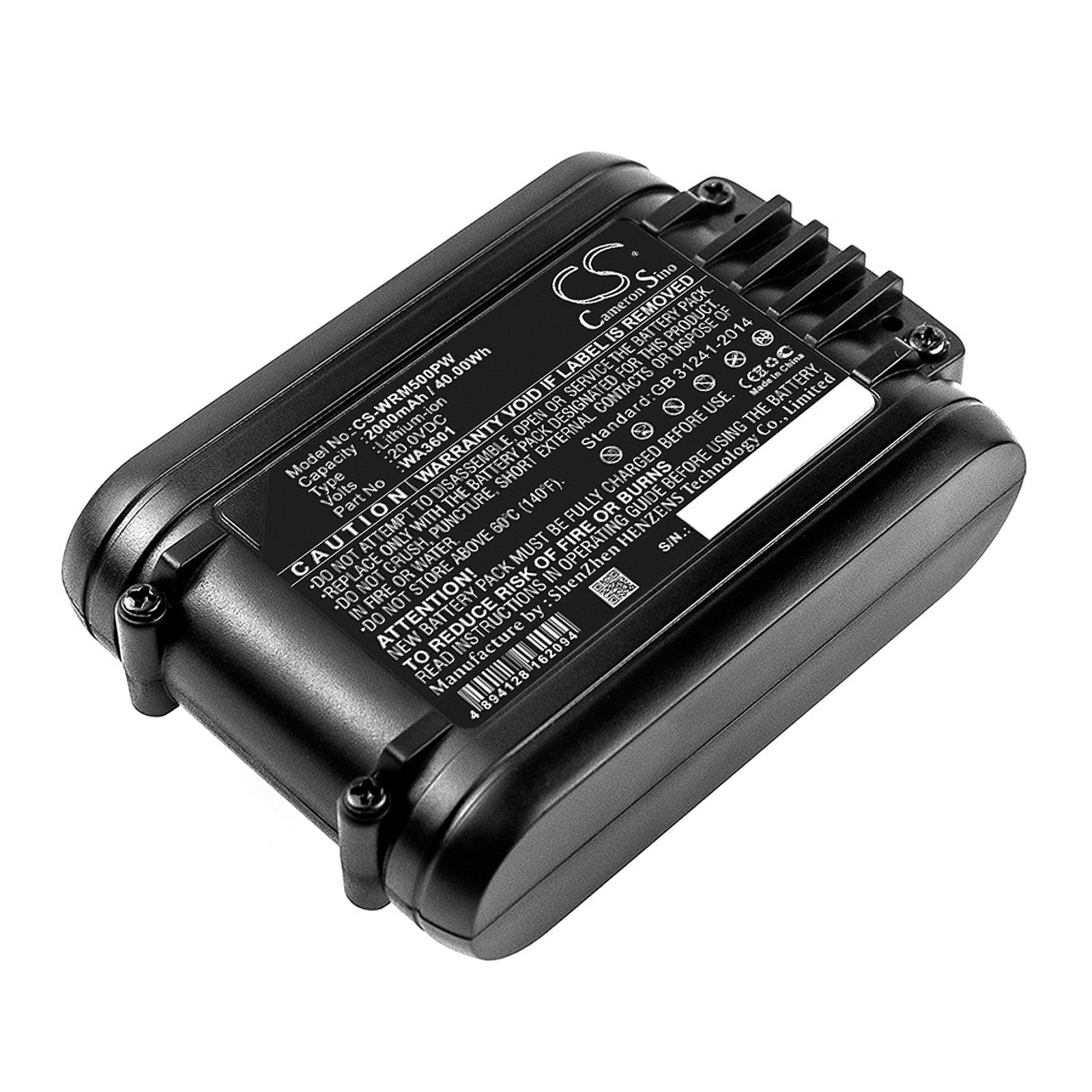 Li-ion Battery fits Worx, Landroid L1000, Landroid L1500 2019 20.0V, 2000mAh Lawn Mowers Cameron Sino Technology Limited