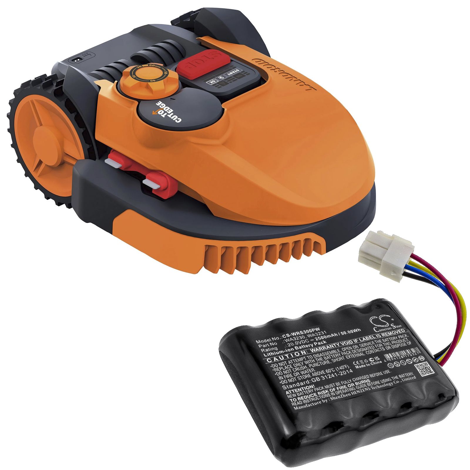 Li-ion Battery fits Worx, Landroid S 390m2, Landroid S Basic, Landroid S300 20.0V, 2500mAh Lawn Mowers Cameron Sino Technology Limited