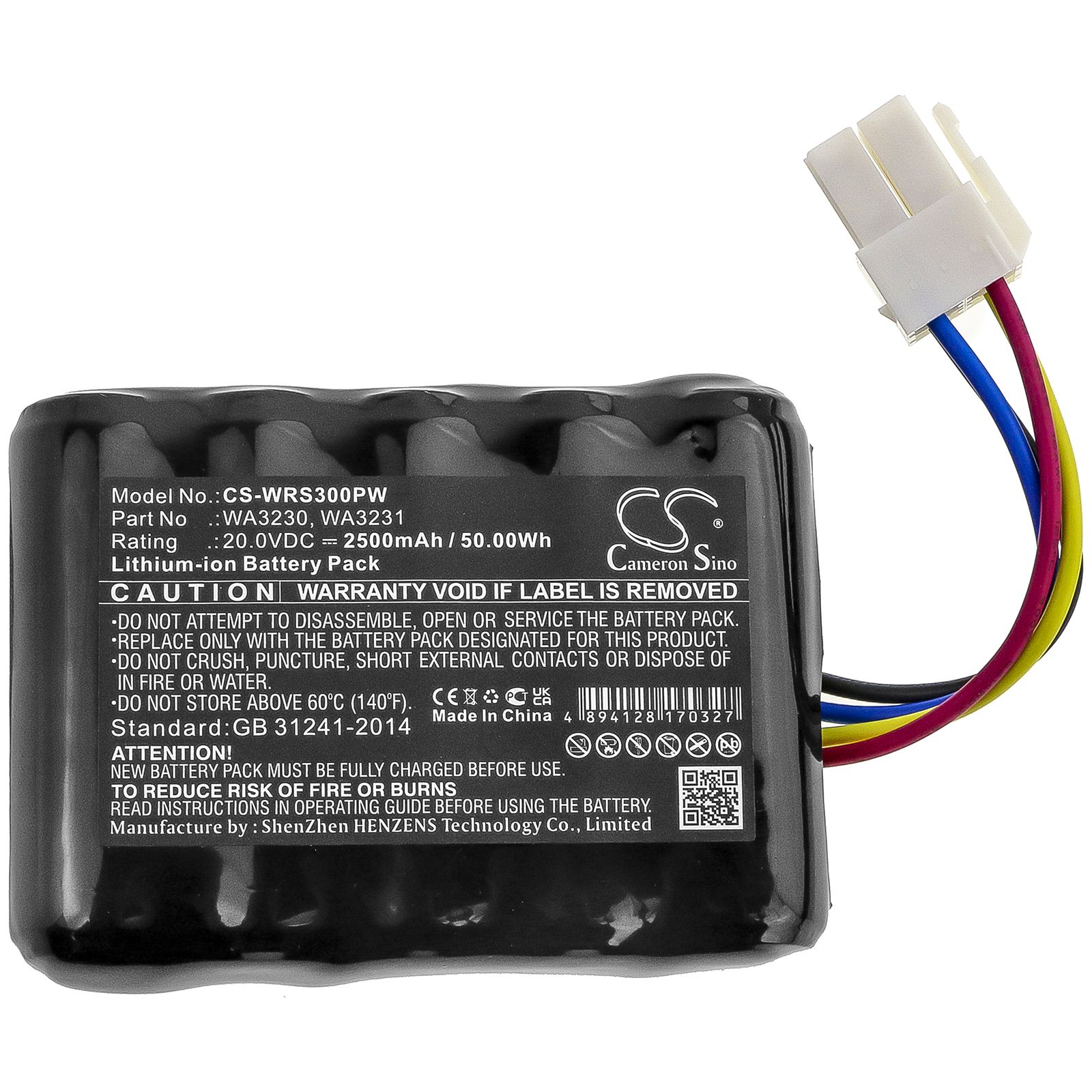 Li-ion Battery fits Worx, Landroid S 390m2, Landroid S Basic, Landroid S300 20.0V, 2500mAh Lawn Mowers Cameron Sino Technology Limited