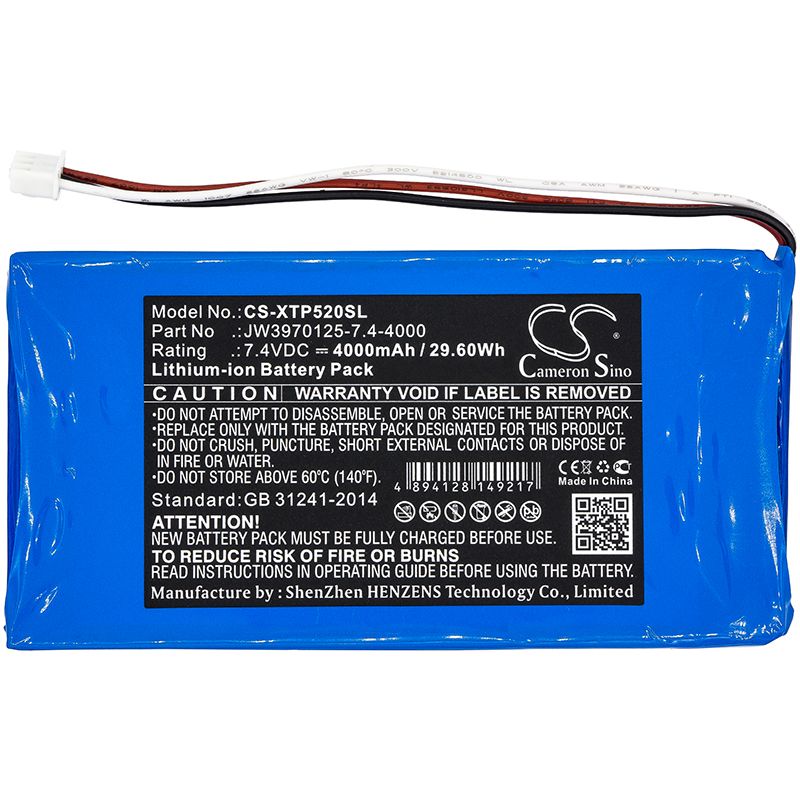 Li-ion Battery fits Xtool, P52 7.4V, 4000mAh Diagnostic Scanner Cameron Sino Technology Limited