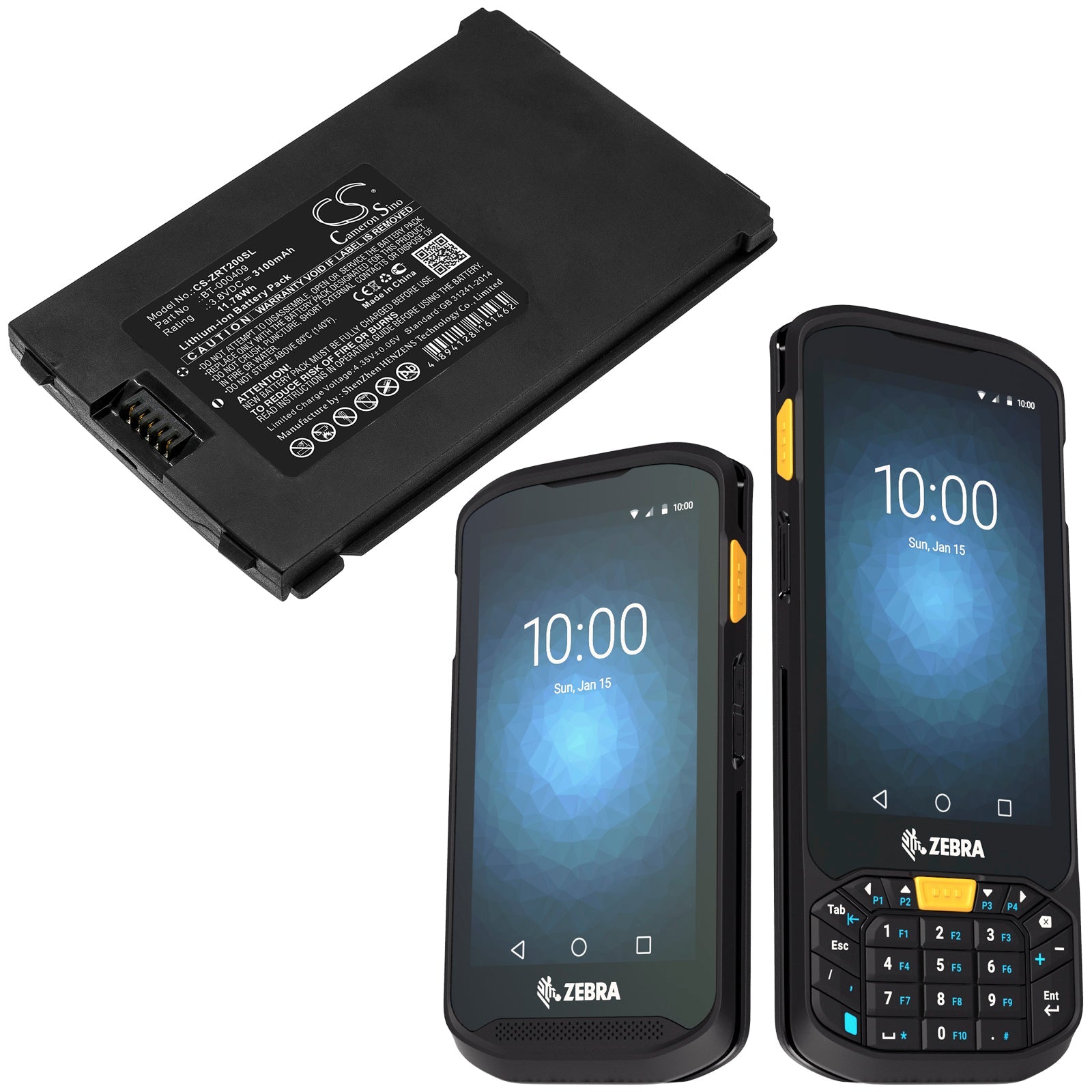 Li-ion Battery fits Zebra, Bt-000409, Btry-tc2x-1xma1-01 3.8V, 3100mAh Barcode Scanner Cameron Sino Technology Limited