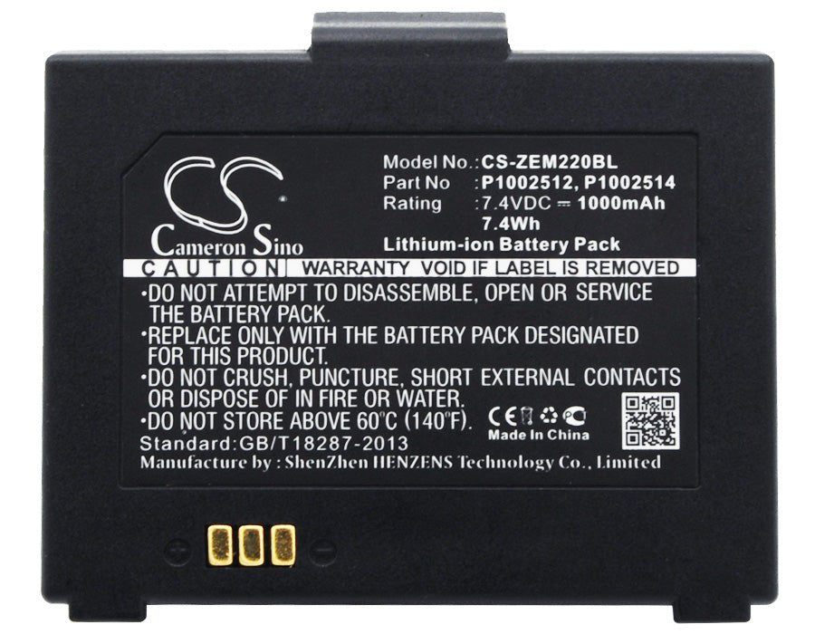 Li-ion Battery fits Zebra, Em 220, Em 220 Mobile Printer 7.4V, 1000mAh Portable Printer Cameron Sino Technology Limited