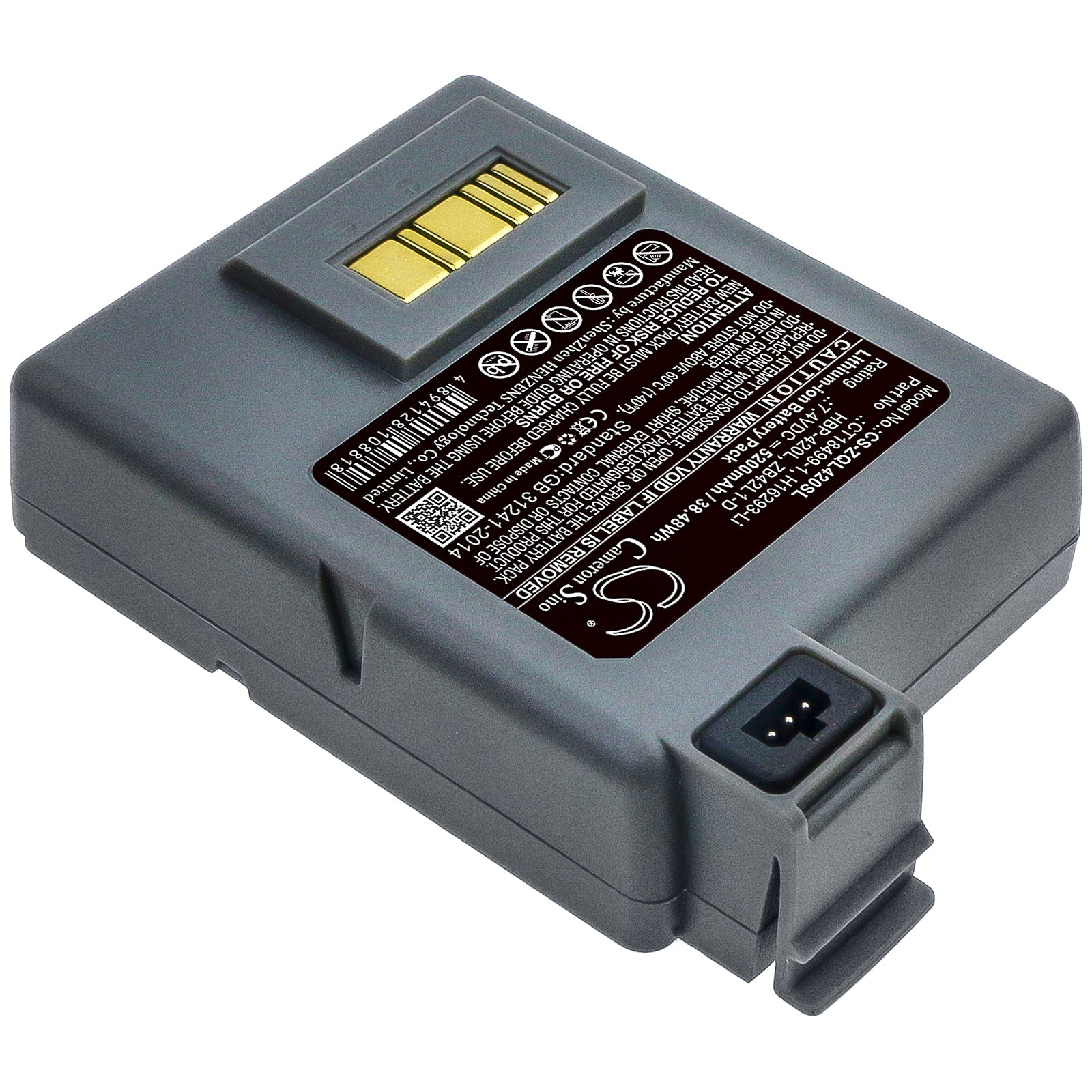 Li-ion Battery fits Zebra, P4t, Rp4, Rp4t 7.4V, 5200mAh Portable Printer Cameron Sino Technology Limited