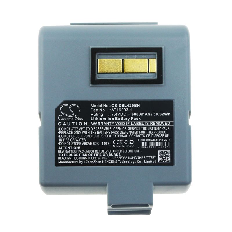 Li-ion Battery fits Zebra, Ql420, Ql420 Plus 7.4V, 6800mAh Portable Printer Cameron Sino Technology Limited