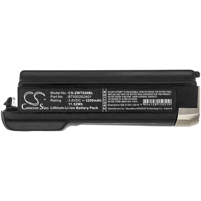 Li-ion Battery fits Zebra, Rs6000, Wt6000 3.6V, 3200mAh Barcode Scanner Cameron Sino Technology Limited