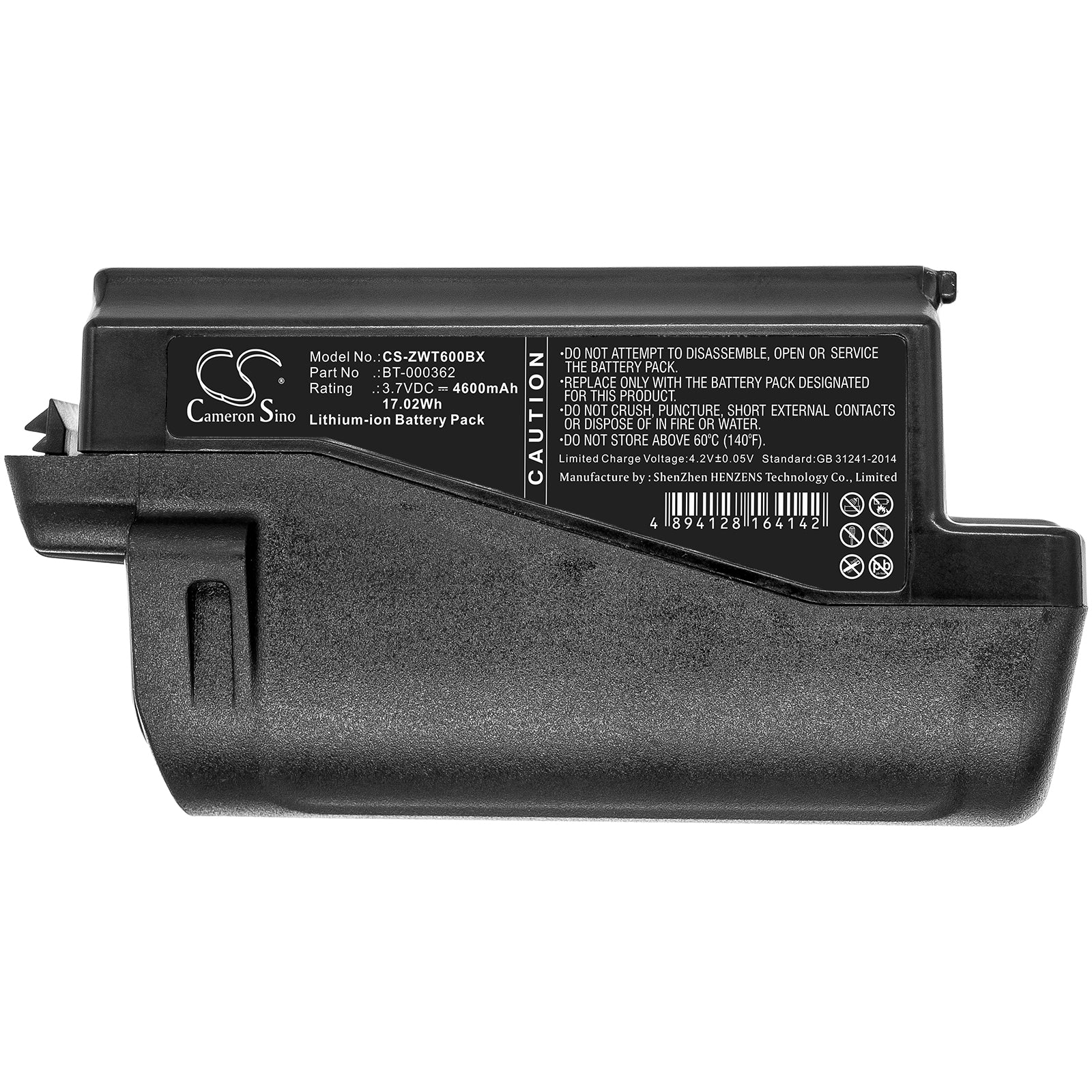 Li-ion Battery fits Zebra, Rs6000, Wt6000 3.7V, 4600mAh Business Cameron Sino Technology Limited (Suspended)