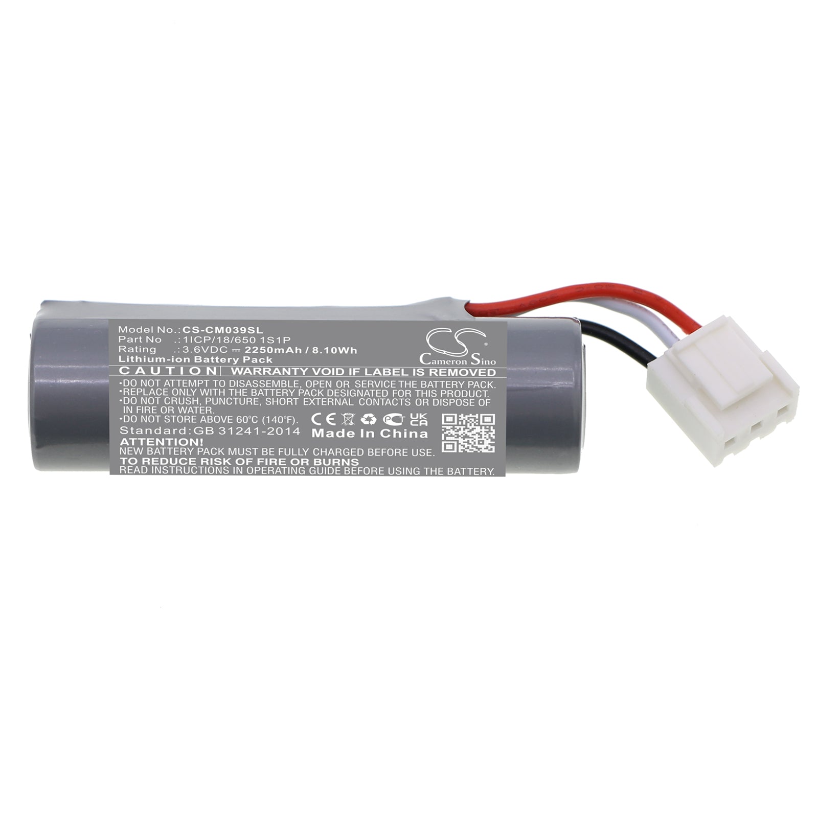 Li-ion, Battery Pack Battery fits Custom Battery Packs, 3.6V, 2250mAh Battery Pack Cameron Sino Technology Limited