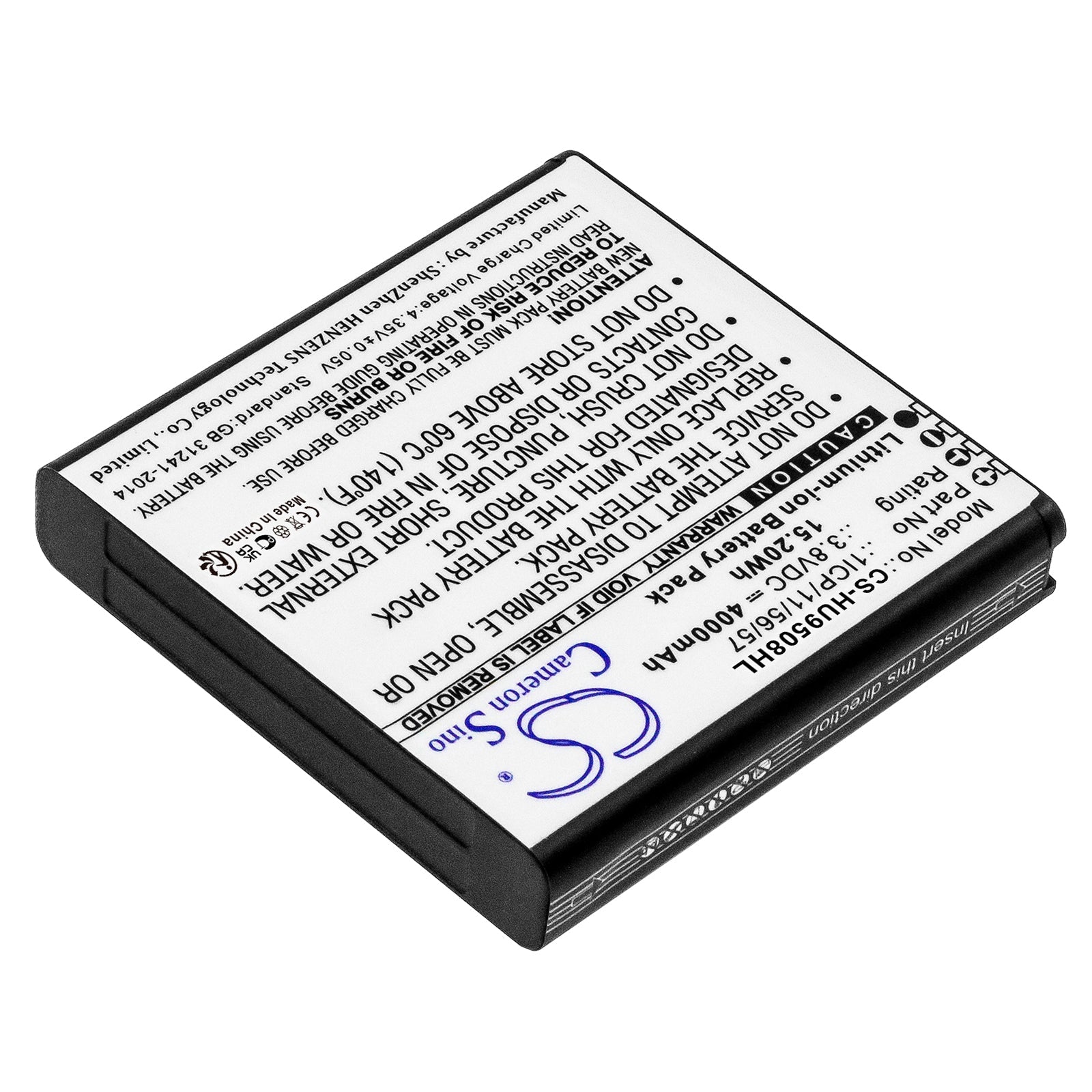 Li-ion, Battery Pack Battery fits Custom Battery Packs, 3.8V, 4000mAh Battery Pack Cameron Sino Technology Limited