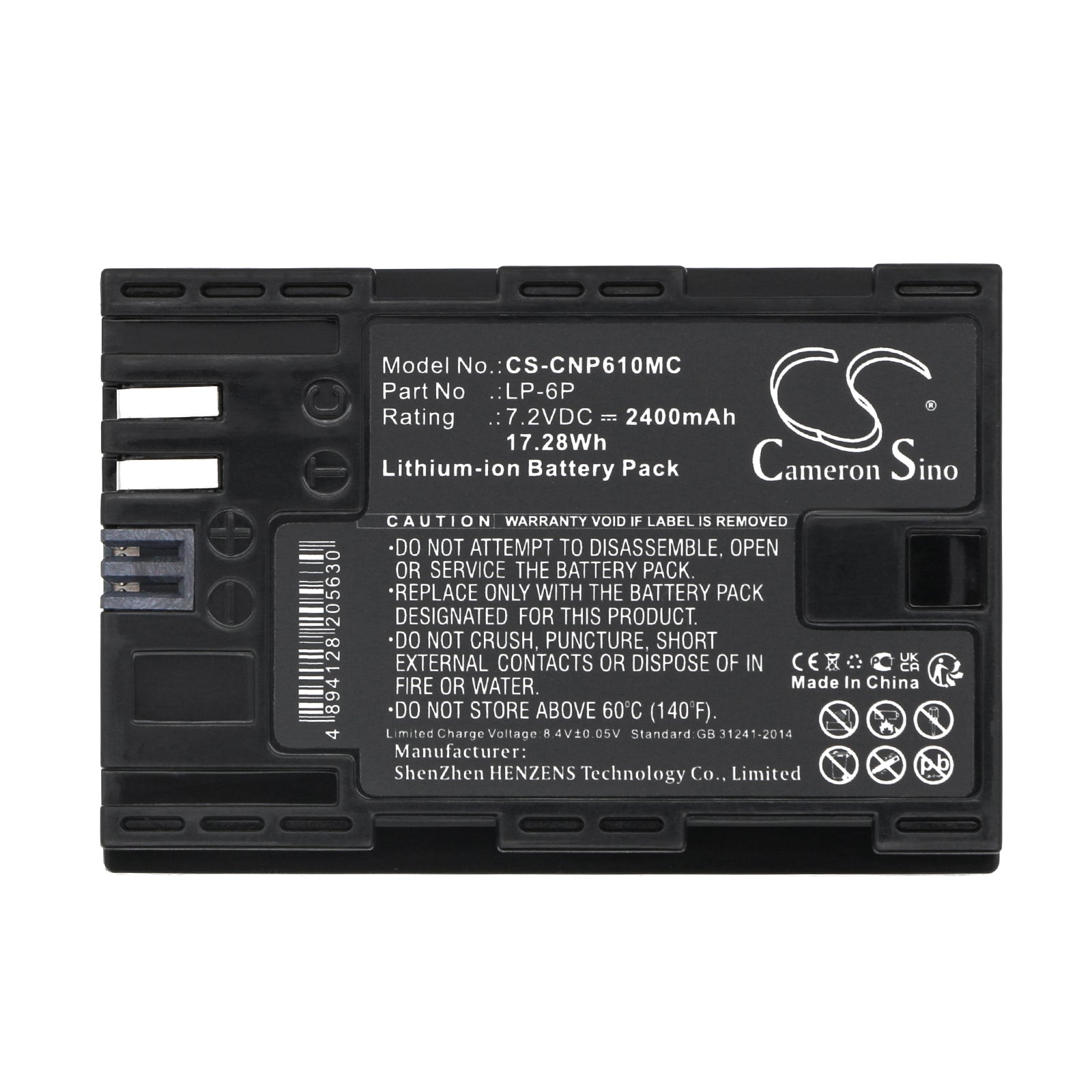 Li-ion, Camera Battery fits Canon 5d Mark Iii & Tether Tools Air Direct, 7.2V, 2400mAh Camera Cameron Sino Technology Limited