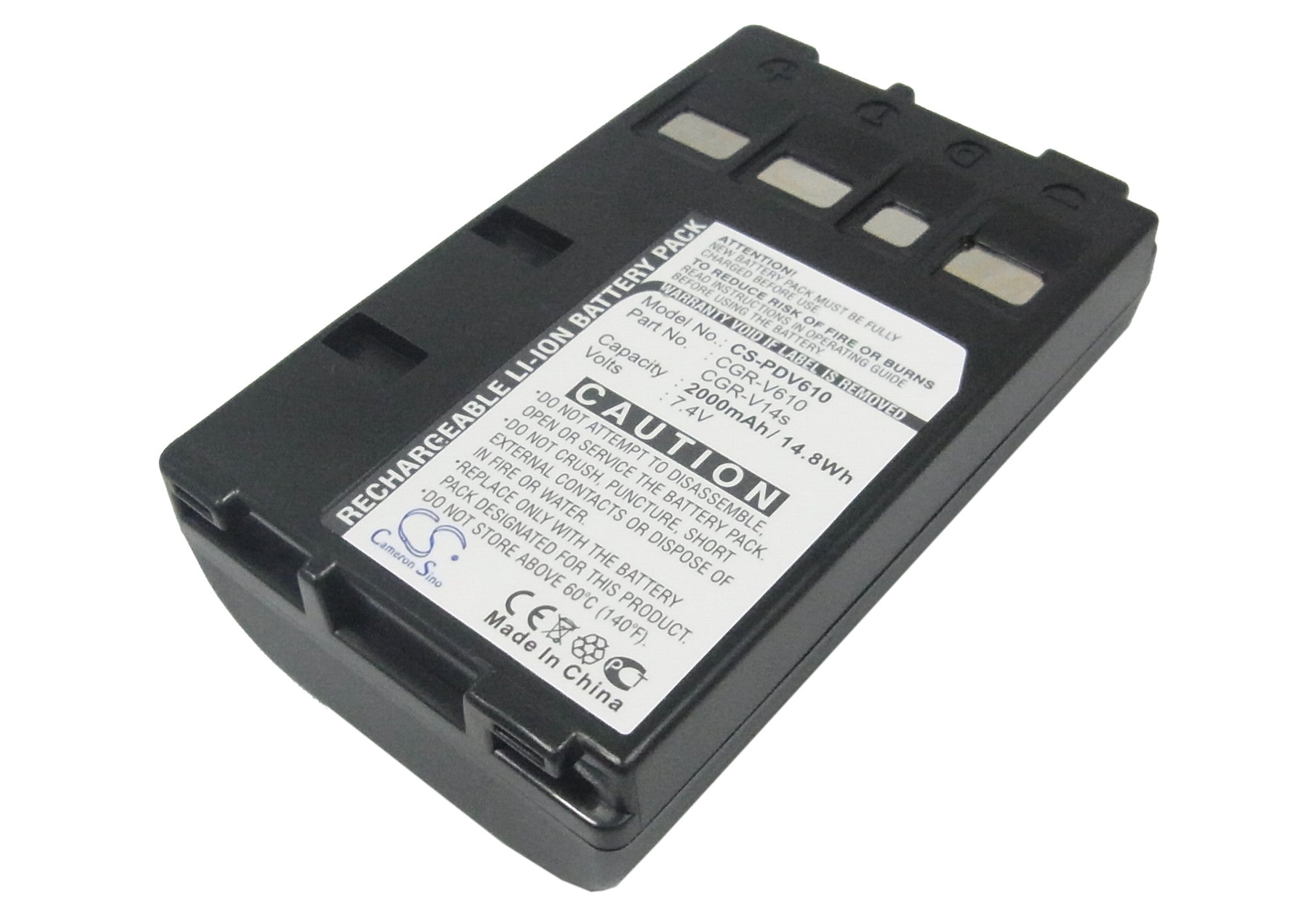 Li-ion, Camera Battery fits Panasonic Nvrs7, Nvrx14, 7.4V, 2000mAh Camera Cameron Sino Technology Limited (Suspended)