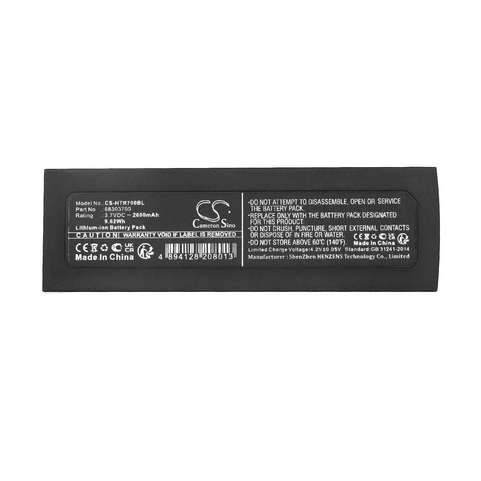 Li-ion, Crane Remote Control Battery fits Hetronic Ergo-s, 3.7V, 2600mAh Crane Remote Control Cameron Sino Technology Limited