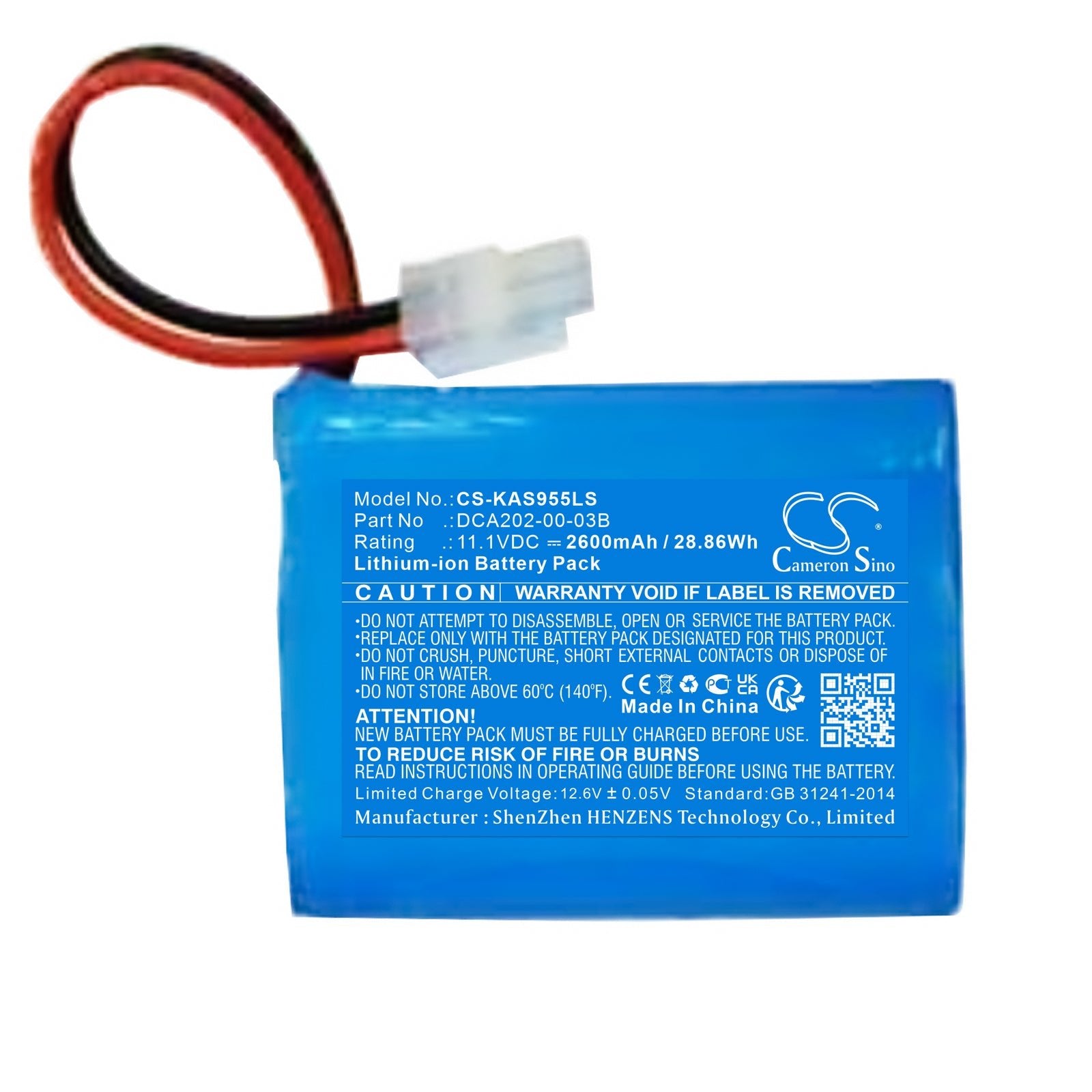 Li-ion, Emergency Lighting Battery fits Kaiser 100940, 100955, 11.1V, 2600mAh Emergency Lighting Cameron Sino Technology Limited