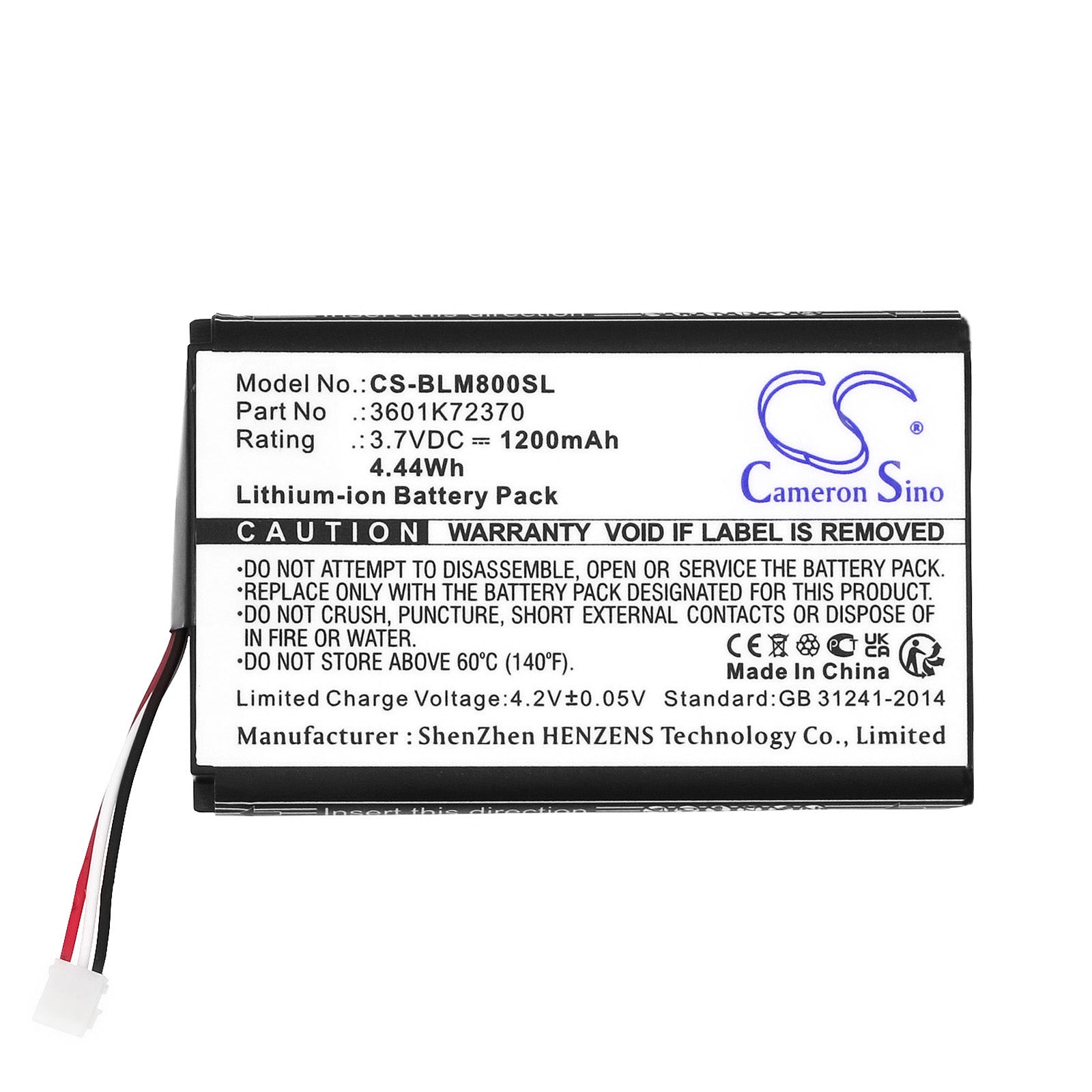 Li-ion, Equipment, Survey, Test Battery fits Bosch 3601k72300, 3601k72350, 3.7V, 1200mAh Equipment, Survey, Test Cameron Sino Technology Limited