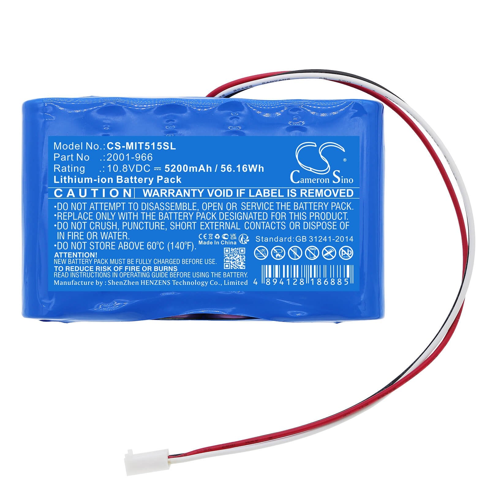 Li-ion, Equipment, Survey, Test Battery fits Megger Mit1025 Insulation Tester, Mit515 Insulation Resistance T, 10.8V, 5200mAh Equipment, Survey, Test Cameron Sino Technology Limited