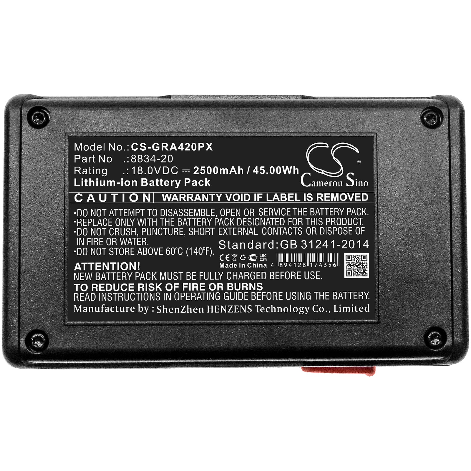 Li-ion, Gardening Tools Battery fits Gardena 648844, 8844-20, 18.0V, 2500mAh Gardening Tools Cameron Sino Technology Limited