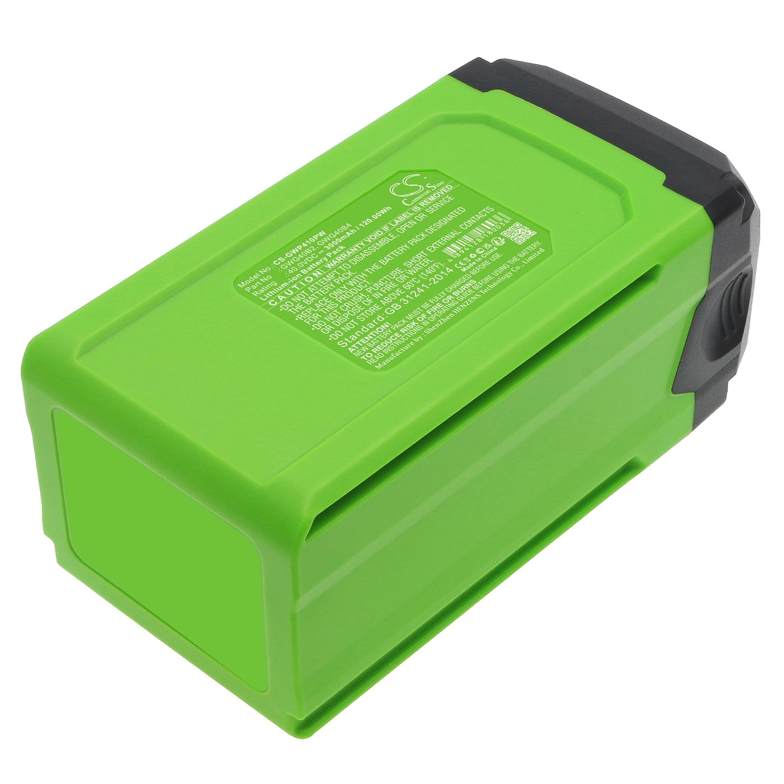 Li-ion, Gardening Tools Battery fits Greenworks 12" String Trimmer Combo Kit, 1306202az, 40.0V, 3000mAh Gardening Tools Cameron Sino Technology Limited