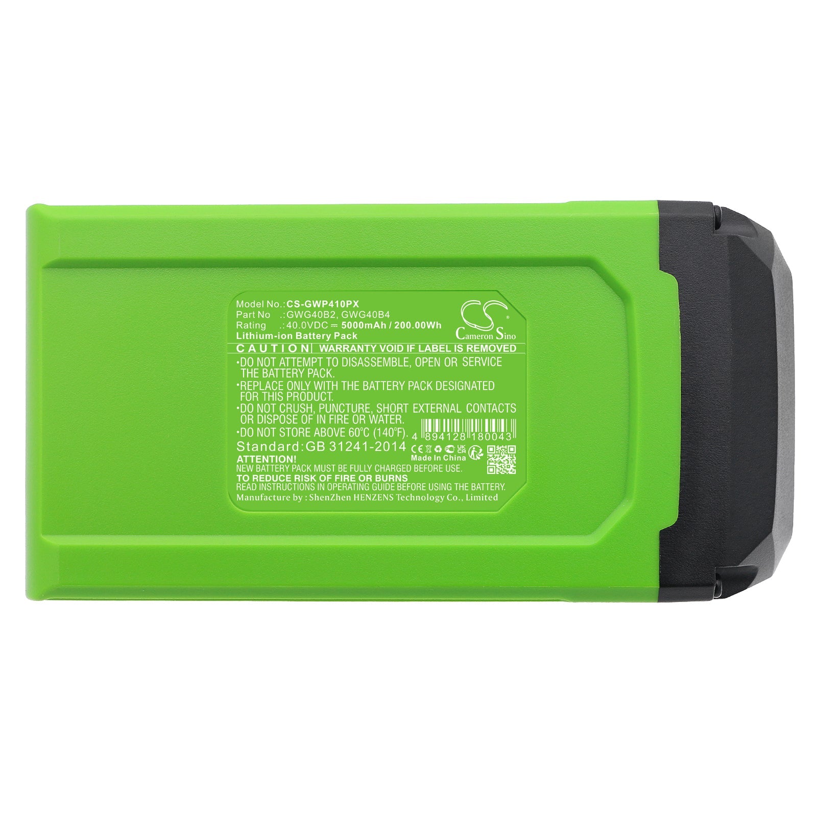 Li-ion, Gardening Tools Battery fits Greenworks 12" String Trimmer Combo Kit, 1306202az, 40.0V, 5000mAh Gardening Tools Cameron Sino Technology Limited