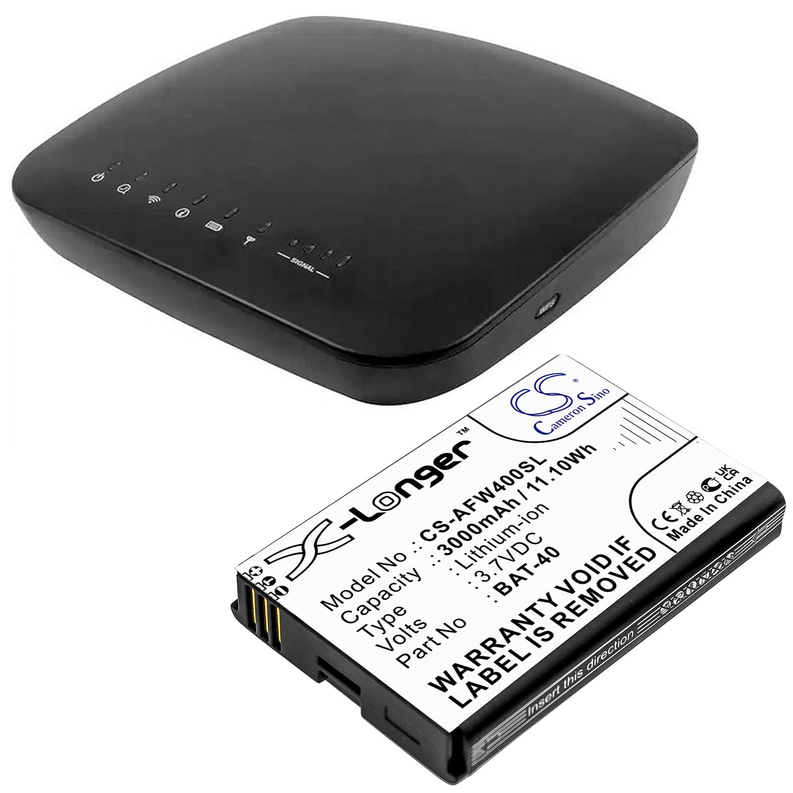 Li-ion, Hotspot Battery fits At&t Ifwa-40, 3.7V, 3000mAh Hotspot Cameron Sino Technology Limited