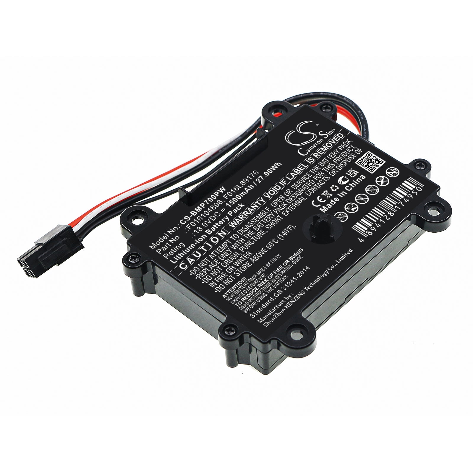 Li-ion, Lawn Mowers Battery fits Bosch Indego 350, Indego 400, 18.0V, 1500mAh Lawn Mowers Cameron Sino Technology Limited