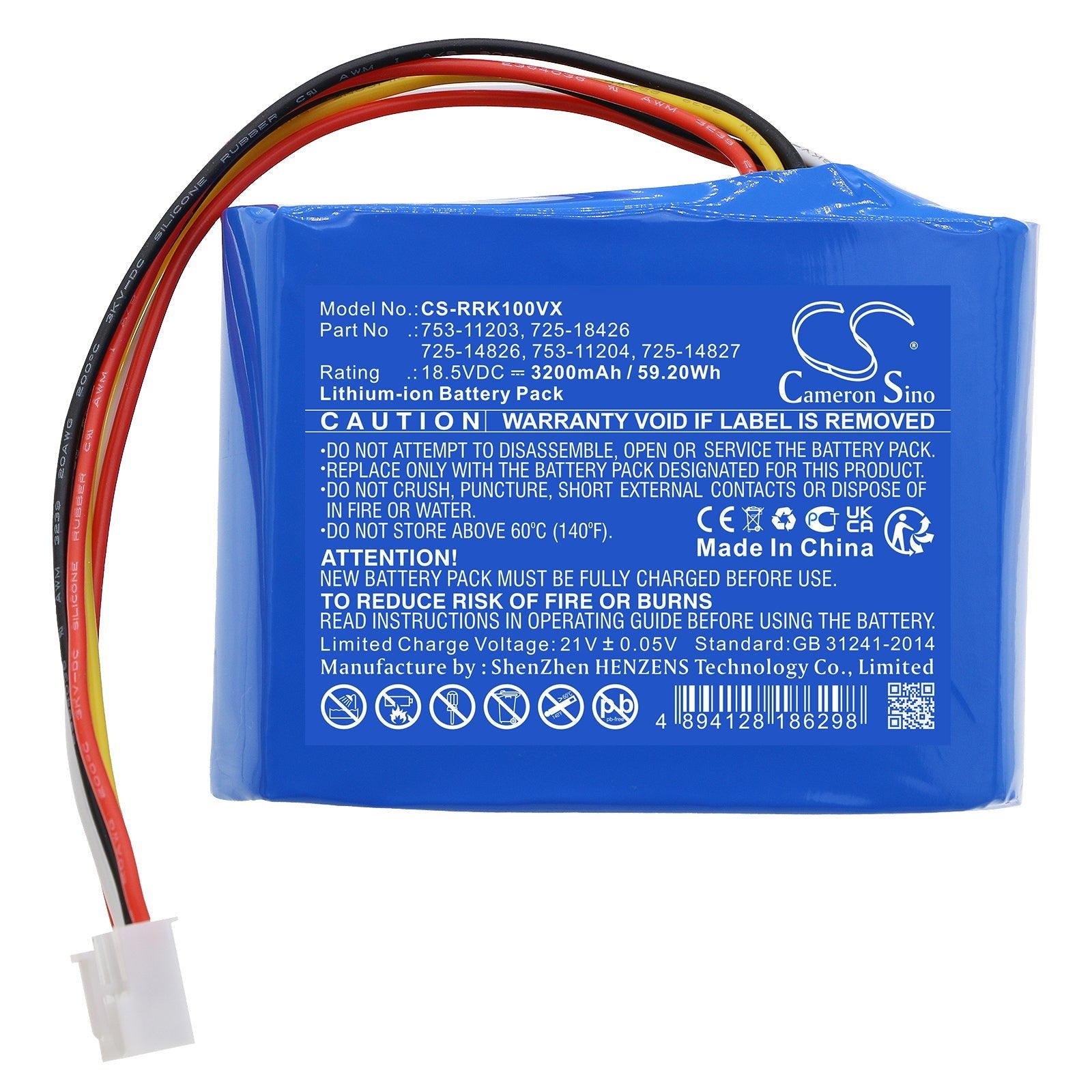 Li-ion, Lawn Mowers Battery fits Robomow Rk 1000, Rk 2000, 18.5V, 3200mAh Lawn Mowers Cameron Sino Technology Limited