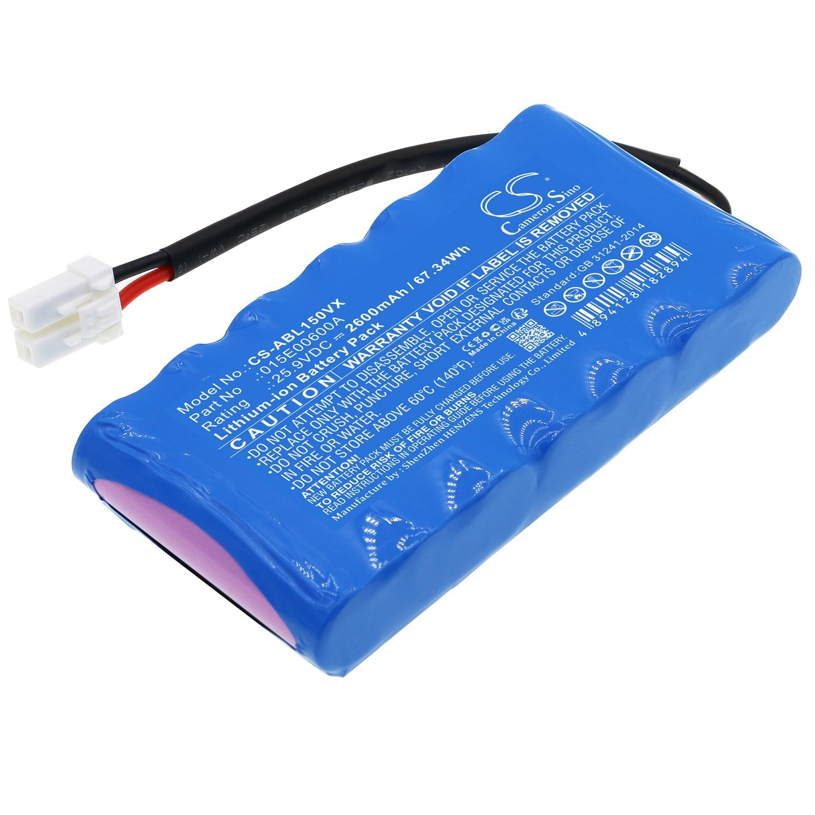 Li-ion, Lawn Mowers Battery fits Wiper I100s, I130s, 25.9V, 2600mAh Lawn Mowers Cameron Sino Technology Limited
