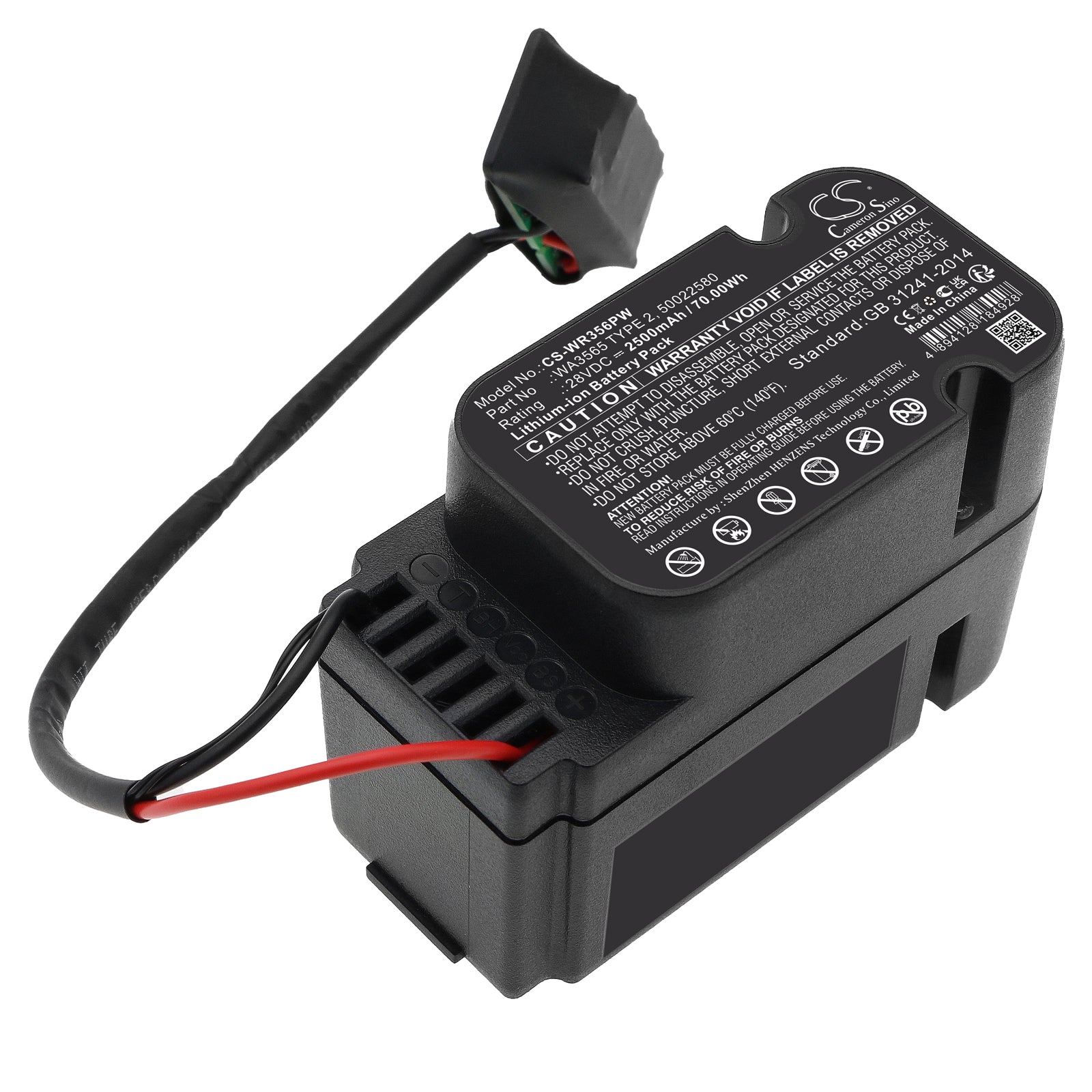 Li-ion, Lawn Mowers Battery fits Worx Landroid Wg795e, Wg795e, 28V, 2500mAh Lawn Mowers Cameron Sino Technology Limited