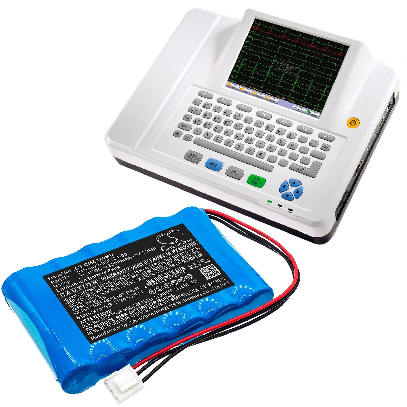 Li-ion, Medical Battery fits Comen Cm-1200a Ecg, 11.1V, 5200mAh Medical Cameron Sino Technology Limited