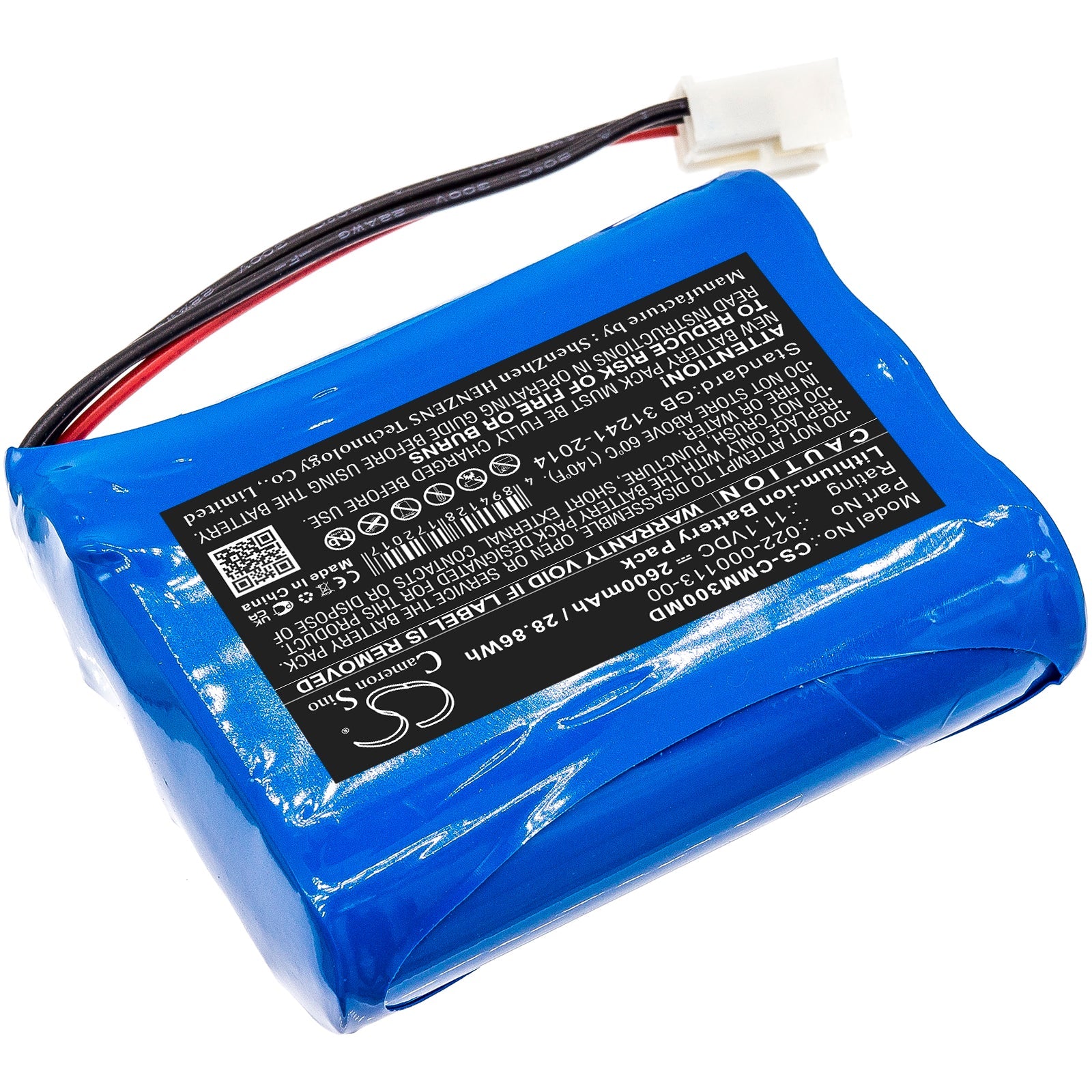 Li-ion, Medical Battery fits Comen Cm300, M200, 11.1V, 2600mAh Medical Cameron Sino Technology Limited
