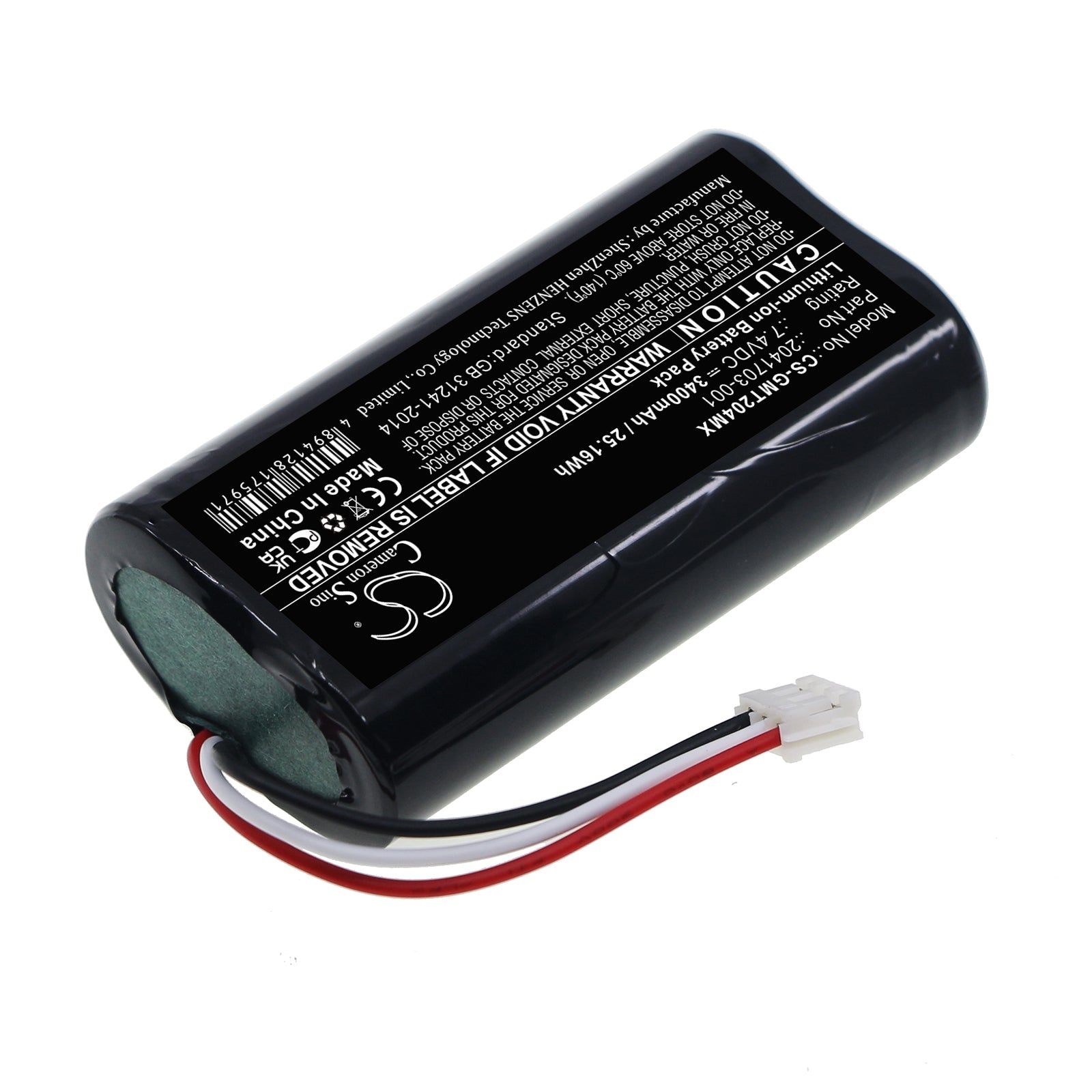 Li-ion, Medical Battery fits Ge Mini Telemetry Transmitter, 7.4V, 3400mAh Medical Cameron Sino Technology Limited