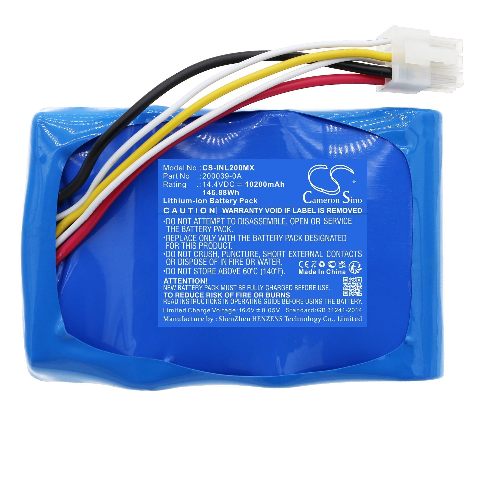 Li-ion, Medical Battery fits Inova Labs Oxygen Machine, 14.4V, 10200mAh Medical Cameron Sino Technology Limited