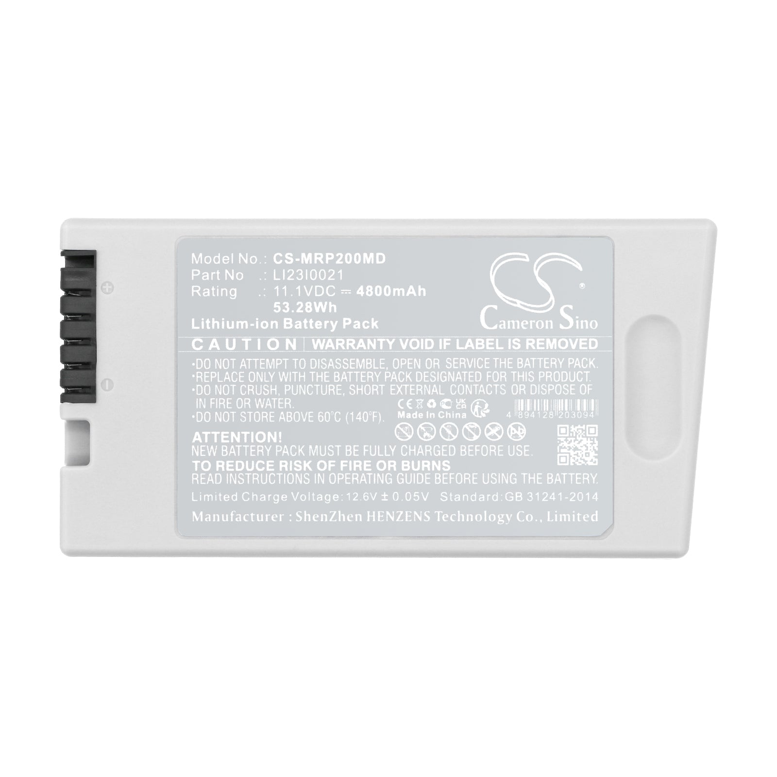 Li-ion, Medical Battery fits Mindray Dp-10, Dp-10vet, 11.1V, 4800mAh Medical Cameron Sino Technology Limited