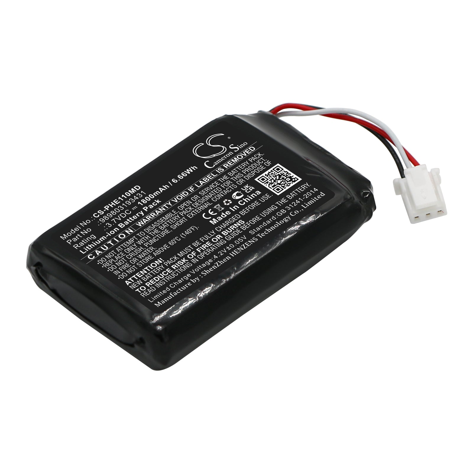Li-ion, Medical Battery fits Philips Eme11-p506, Mercury Free Blood Pressure, 3.7V, 1800mAh Medical Cameron Sino Technology Limited