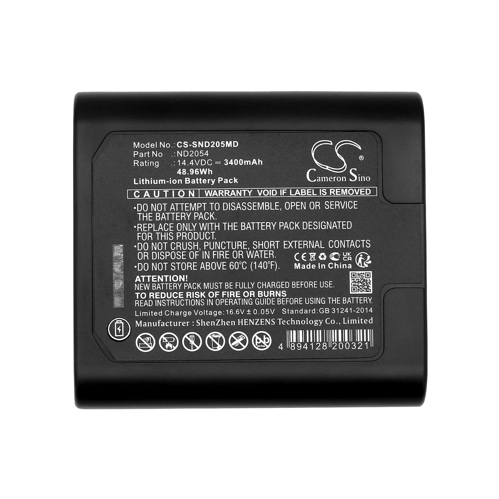 Li-ion, Medical Battery fits Ppc Z1, Breas Hd60-7050, 14.4V, 3400mAh Medical Cameron Sino Technology Limited