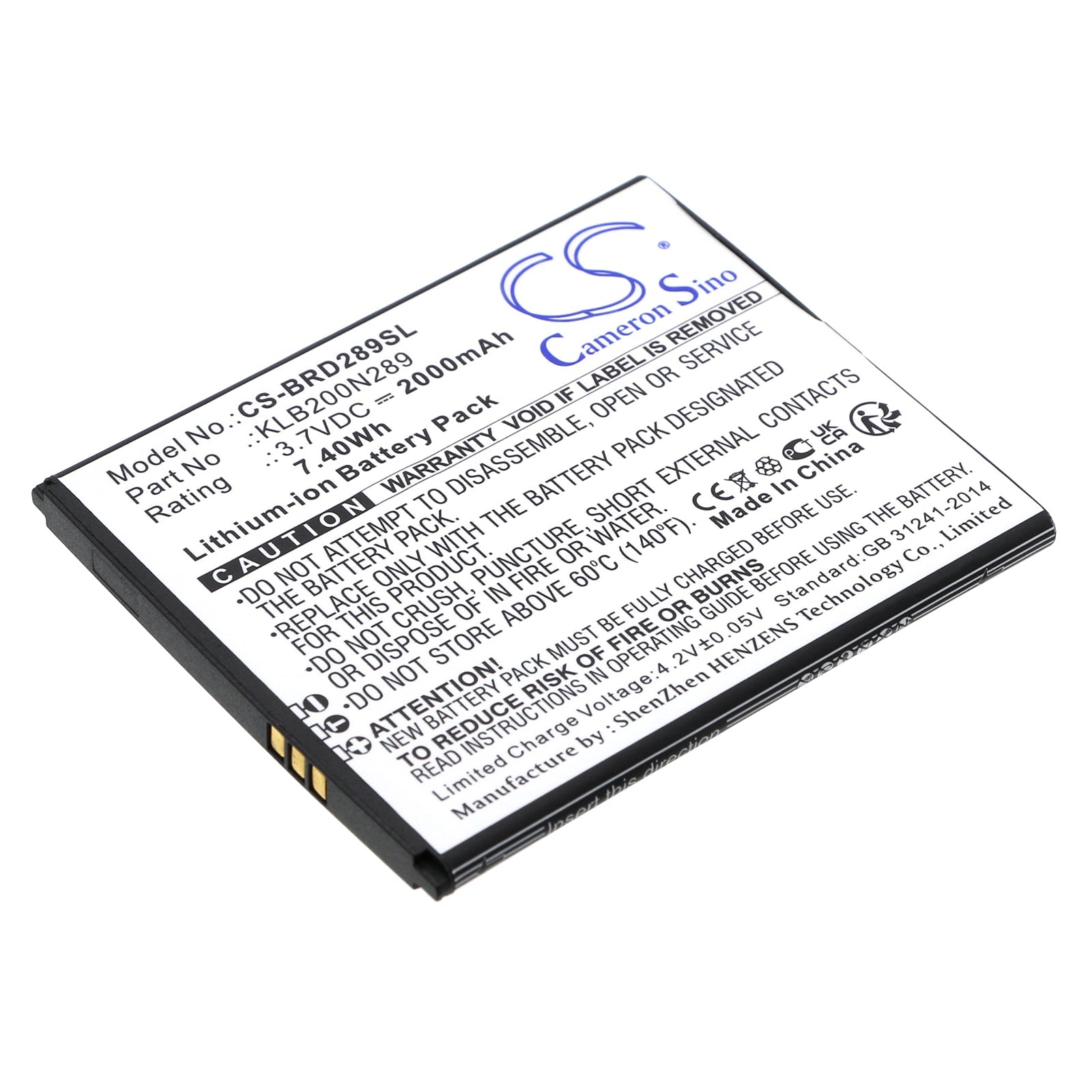 Li - ion, Mobile, SmartPhone Battery fits Brondi Centurion 1, 3.7V, 2000mAh - Batterybuyer.ca