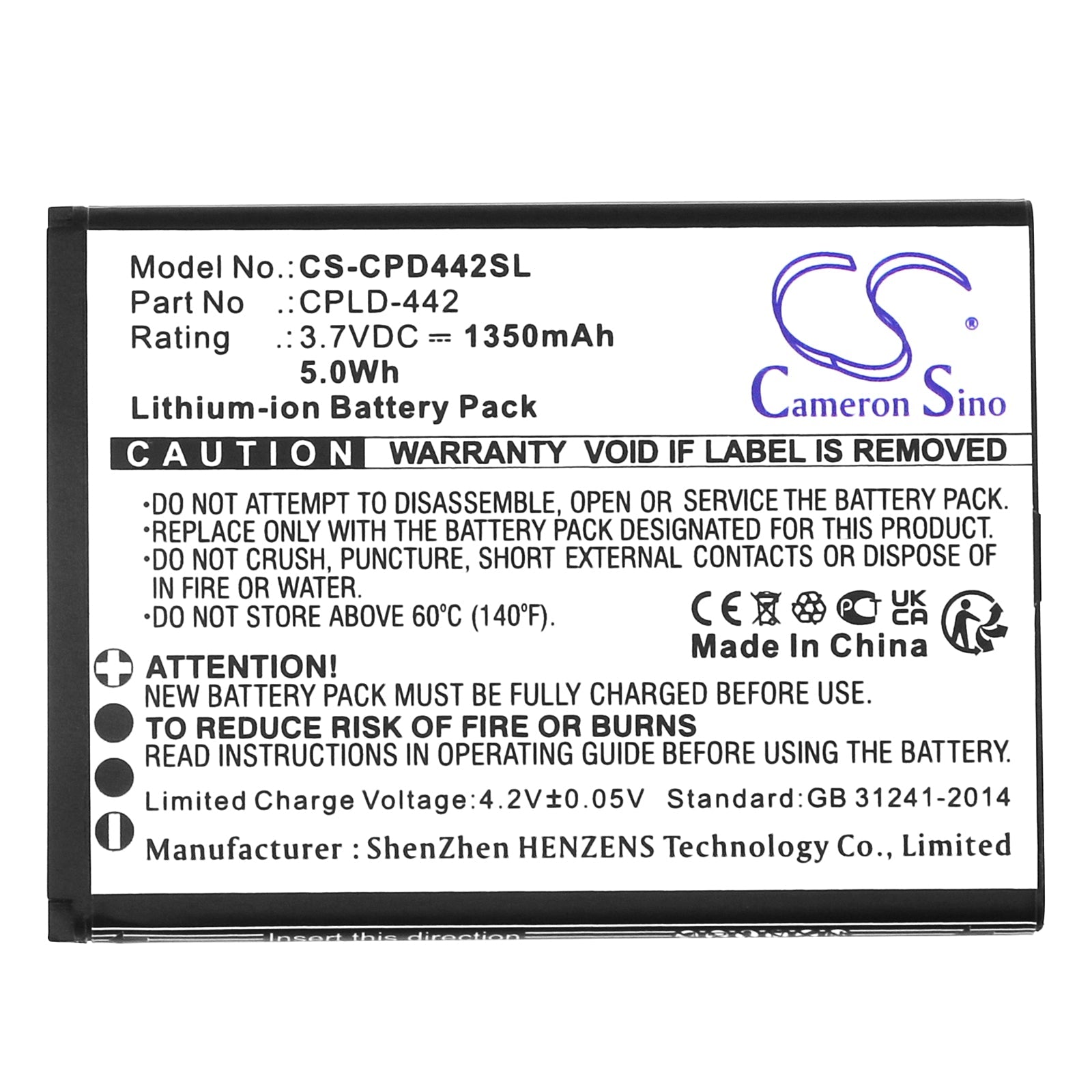Li-ion, Mobile, SmartPhone Battery fits Coolpad Belleza, Cp3321, 3.7V, 1350mAh Mobile, SmartPhone Cameron Sino Technology Limited
