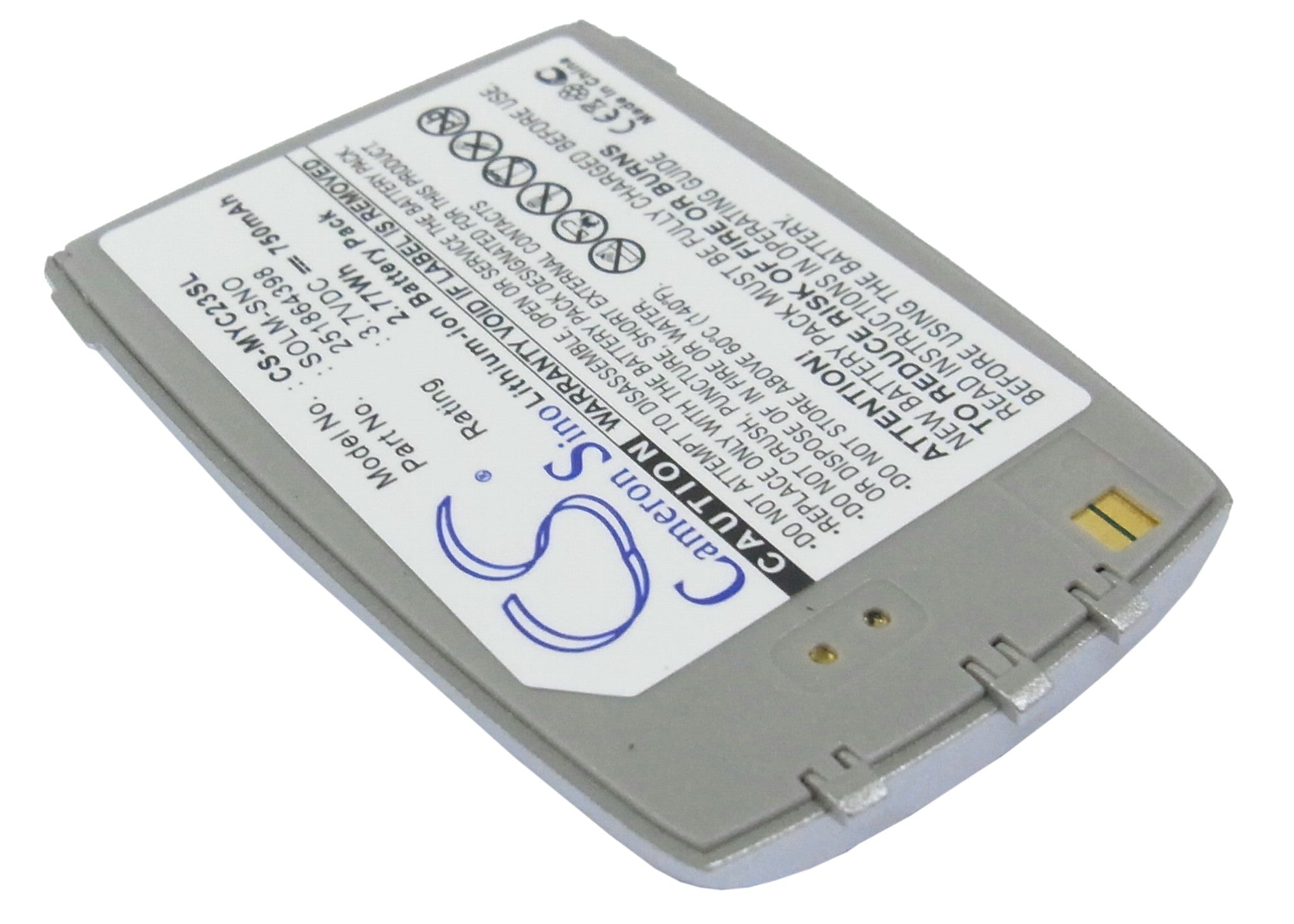 Li - ion, Mobile, SmartPhone Battery fits Sagem Myc23, Myc2 - 3, 3.7V, 750mAh - Batterybuyer.ca