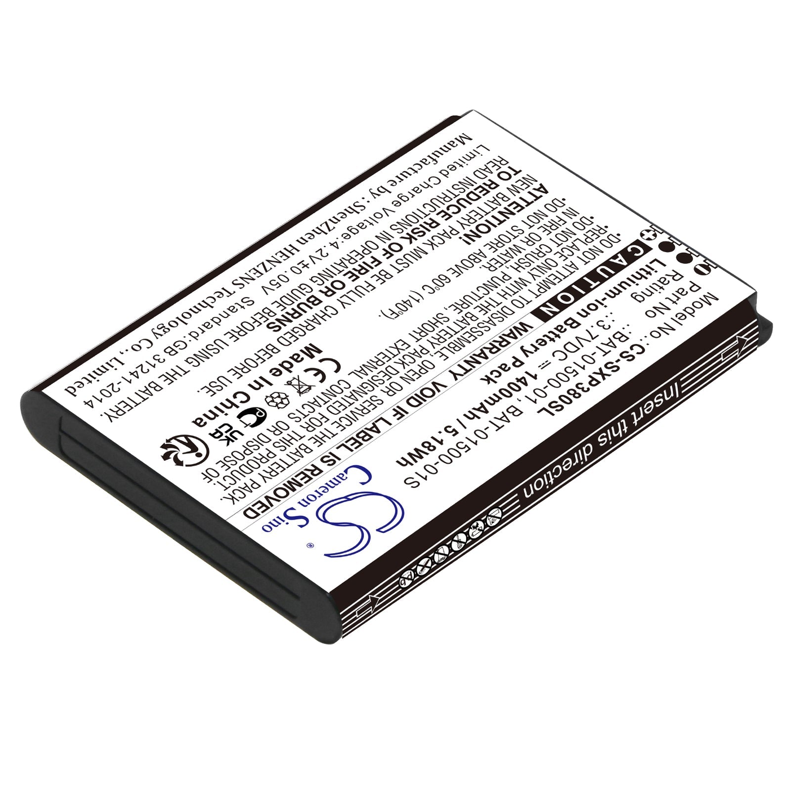 Li - ion, Mobile, SmartPhone Battery fits Sonim Xp3, Xp3800, 3.7V, 1400mAh - Batterybuyer.ca